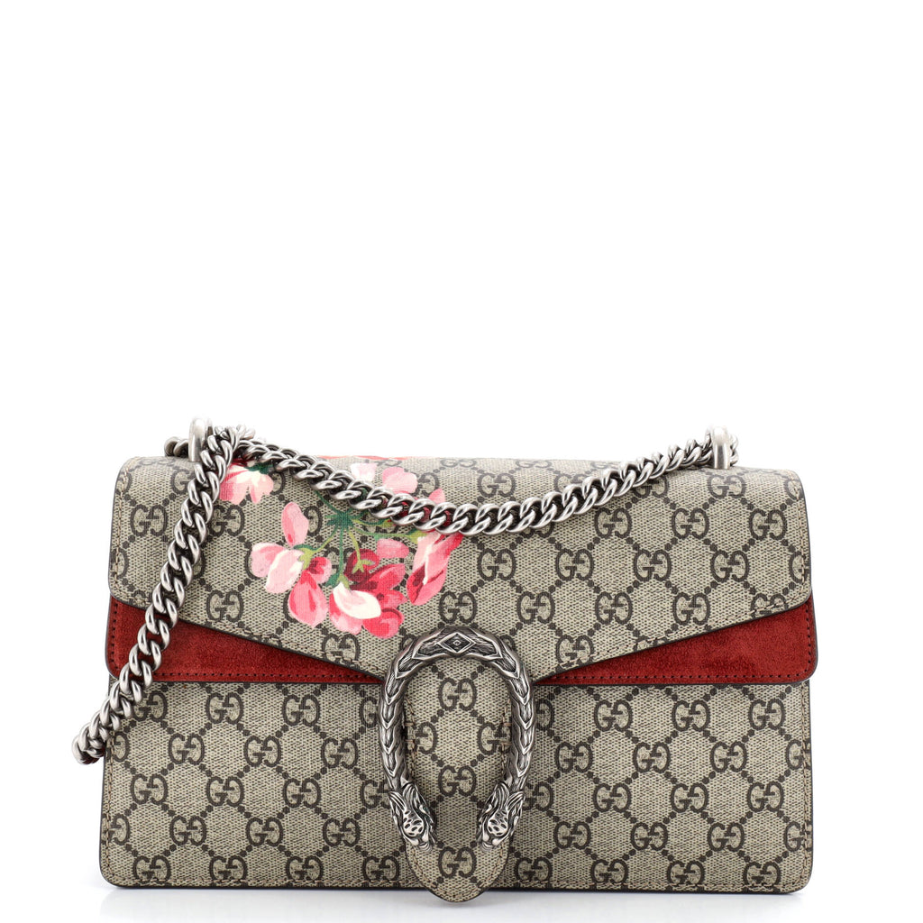Dionysus Bag Blooms Print GG Coated Canvas Small