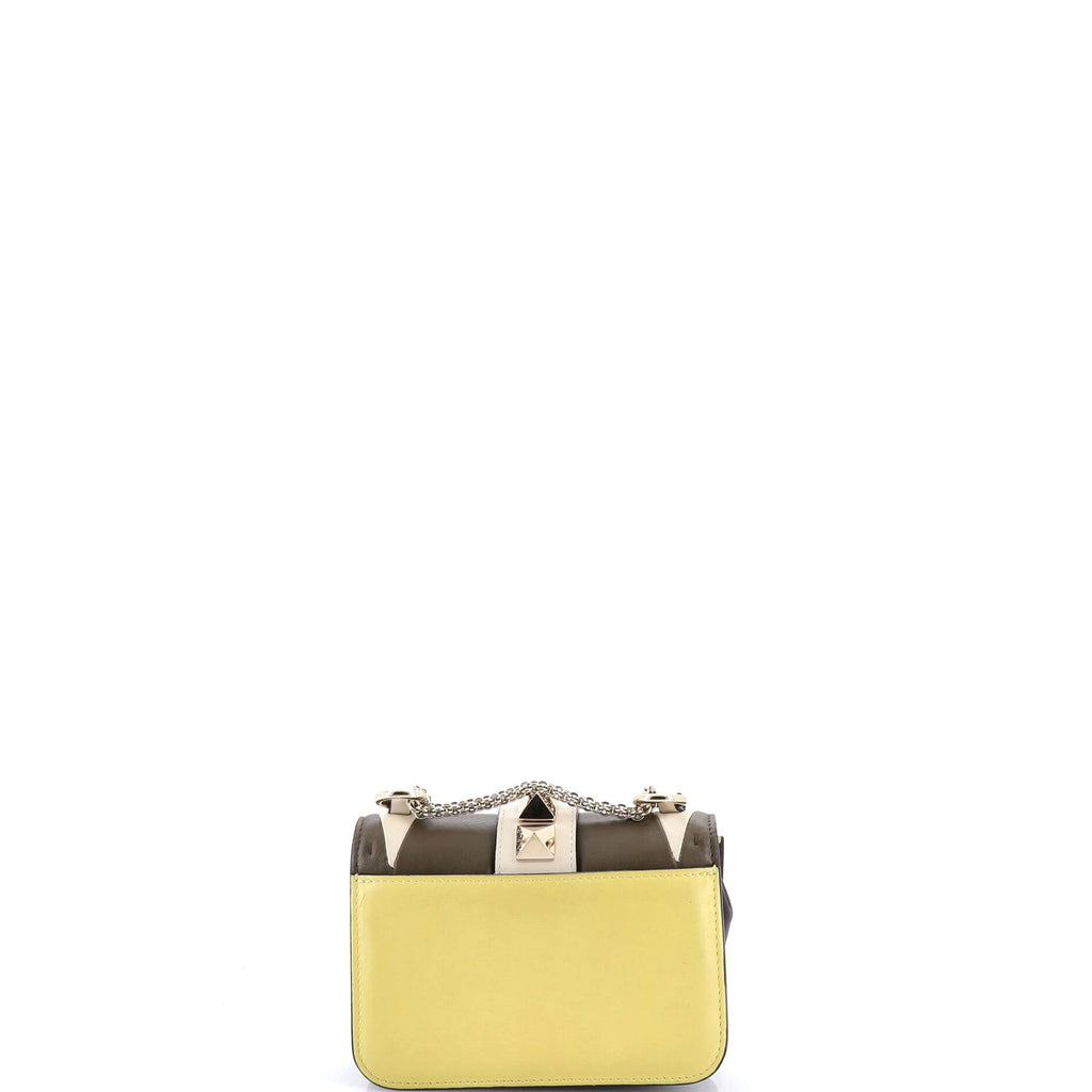 Glam Lock Shoulder Bag Geometric Color Block Leather Mini