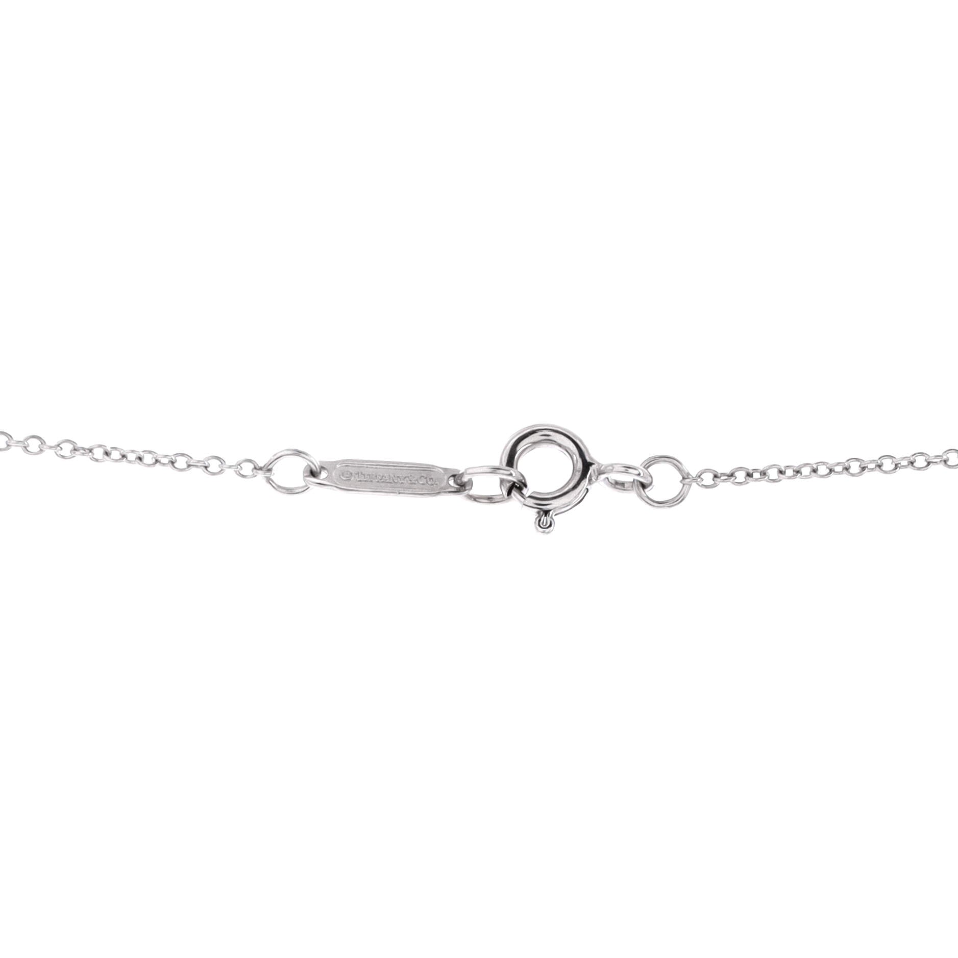 Return to Tiffany Heart Pendant Necklace 18K White Gold with Diamonds
