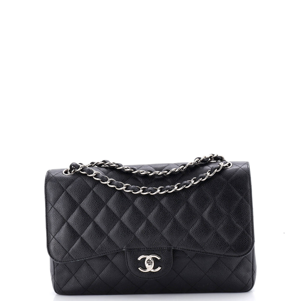 Classic Double Flap Bag Quilted Caviar Jumbo