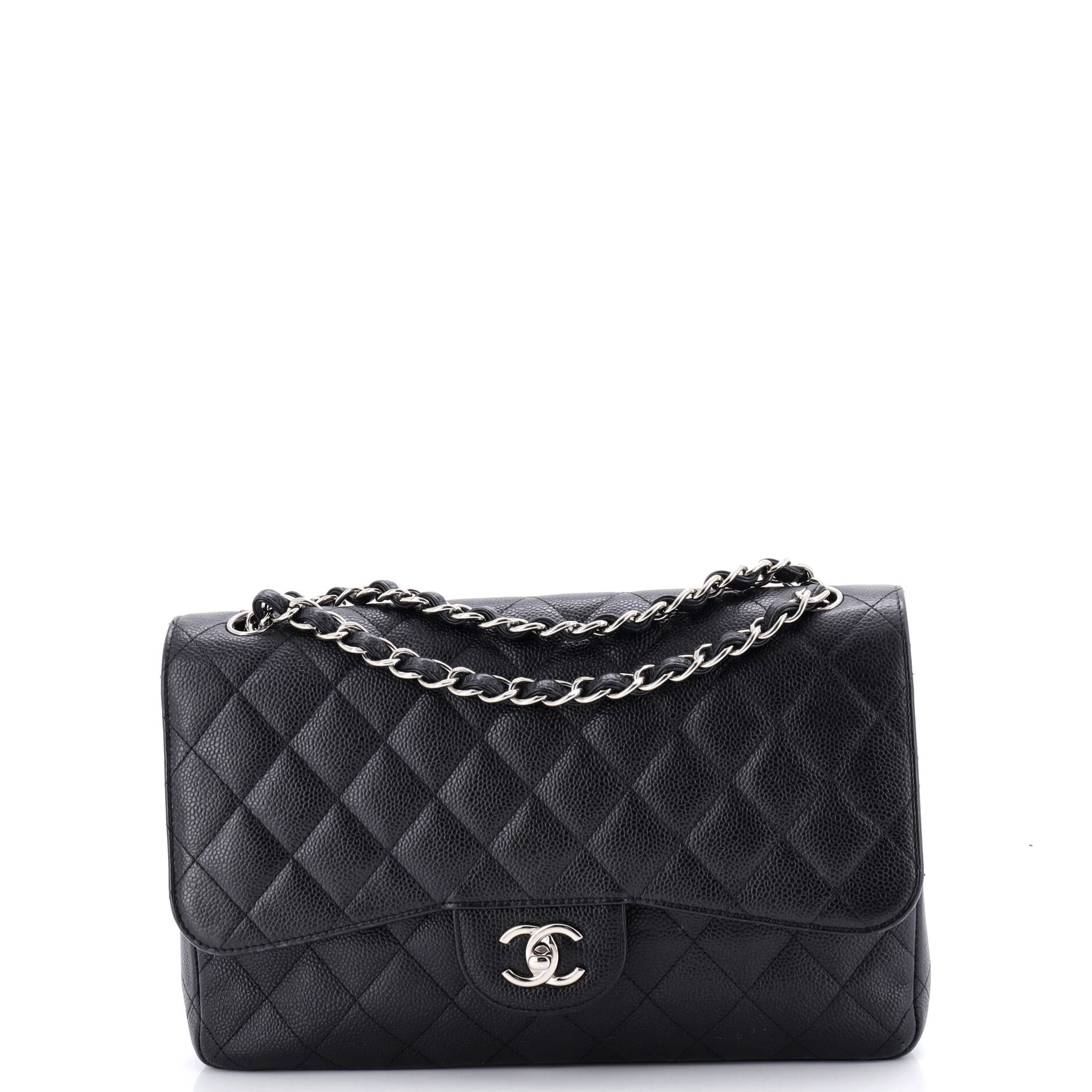 Classic Double Flap Bag Quilted Caviar Jumbo
