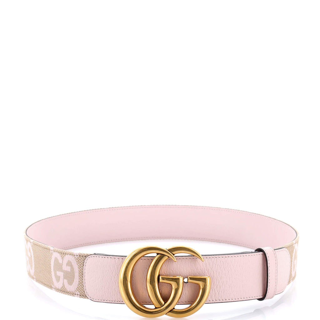 GG Marmont Belt Jumbo GG Canvas and Leather Wide