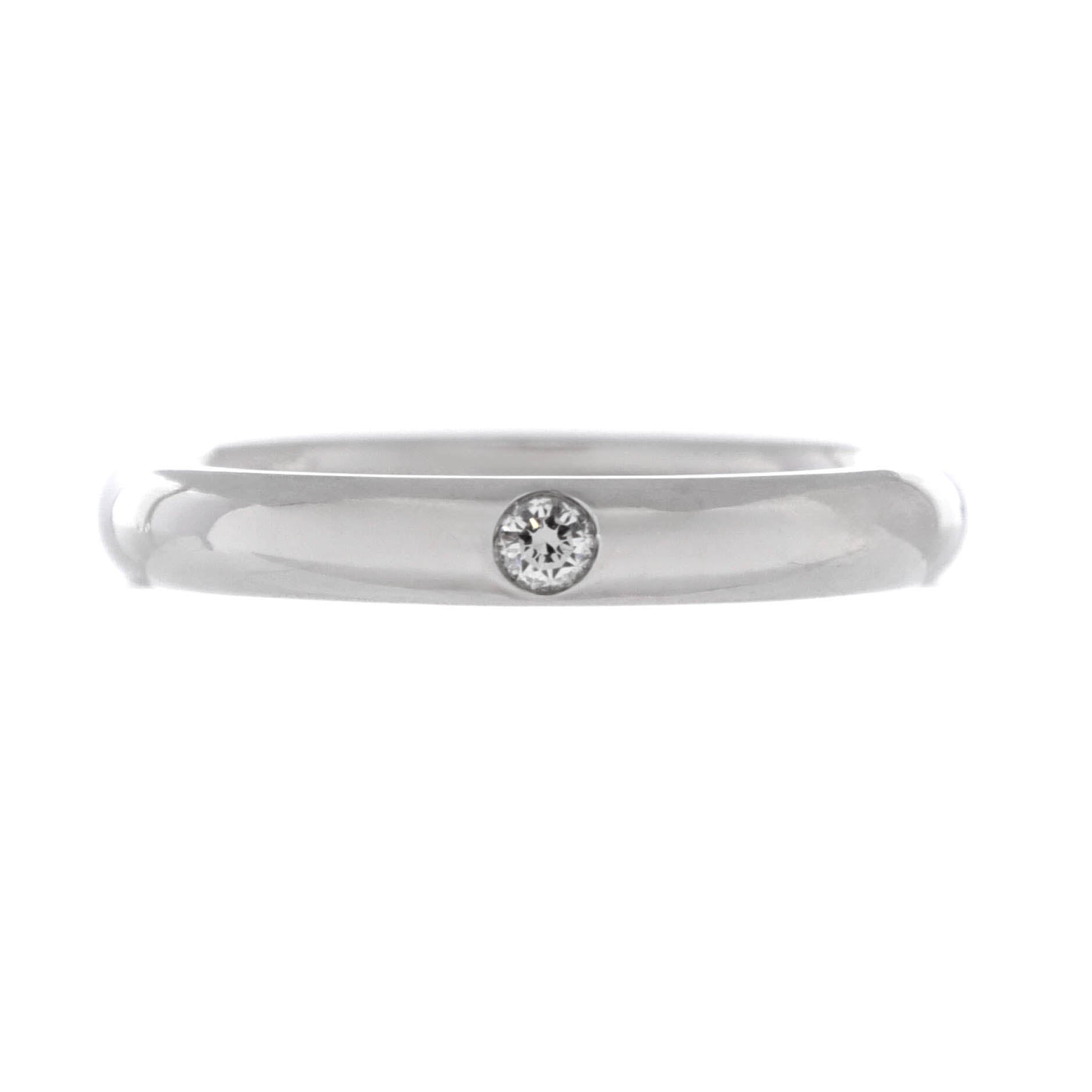 Single Diamond Band Ring Platinum with Diamond