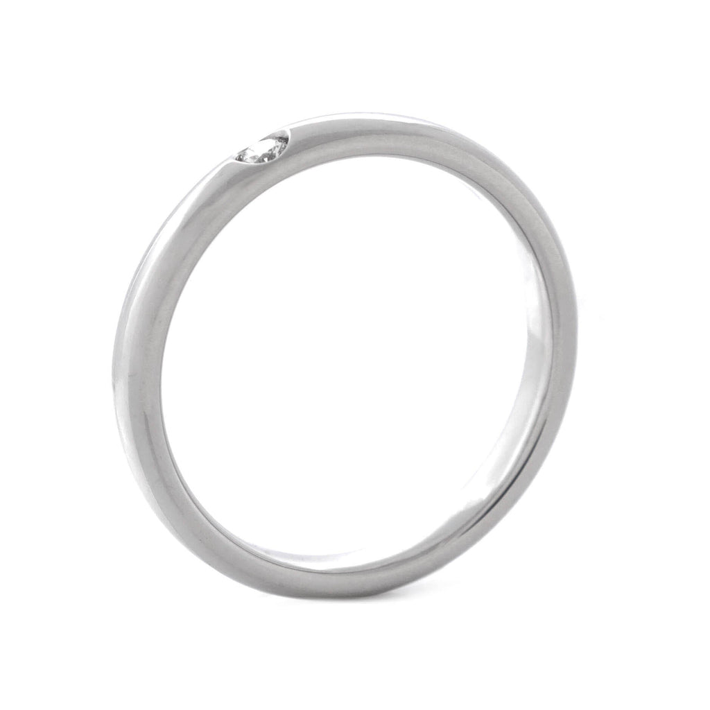 Single Diamond Band Ring Platinum with Diamond