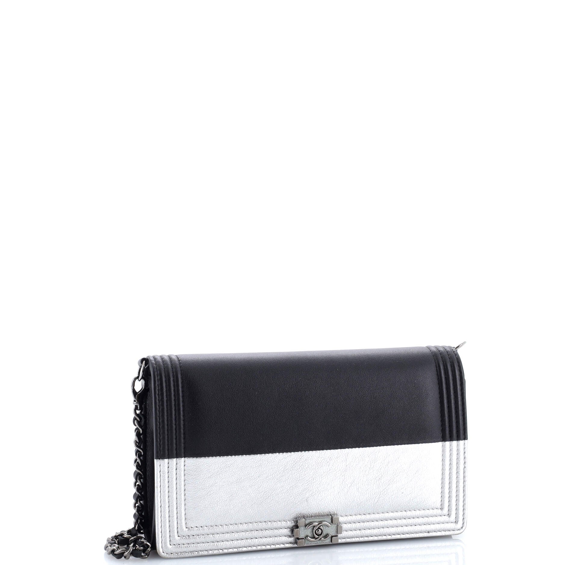 Bicolor Boy Wallet on Chain Calfskin