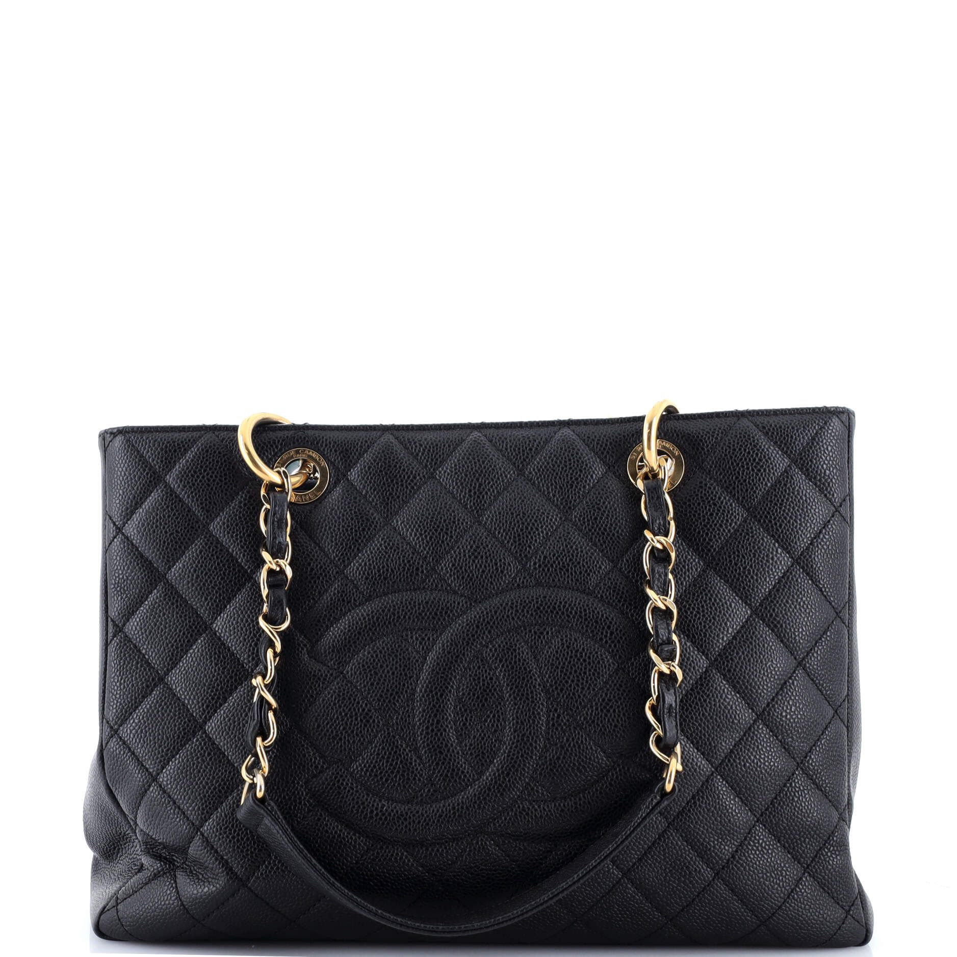 Grand Shopping Tote Quilted Caviar