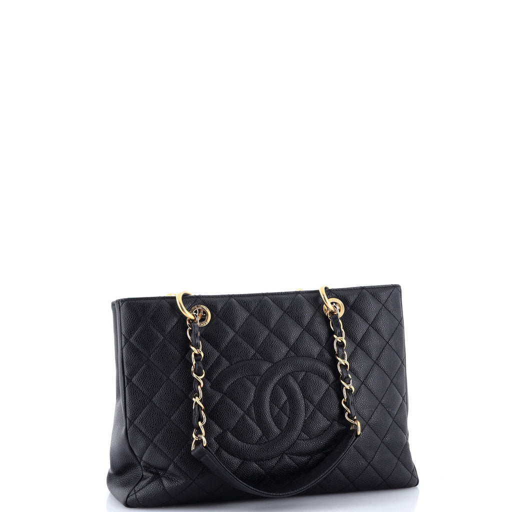 Grand Shopping Tote Quilted Caviar