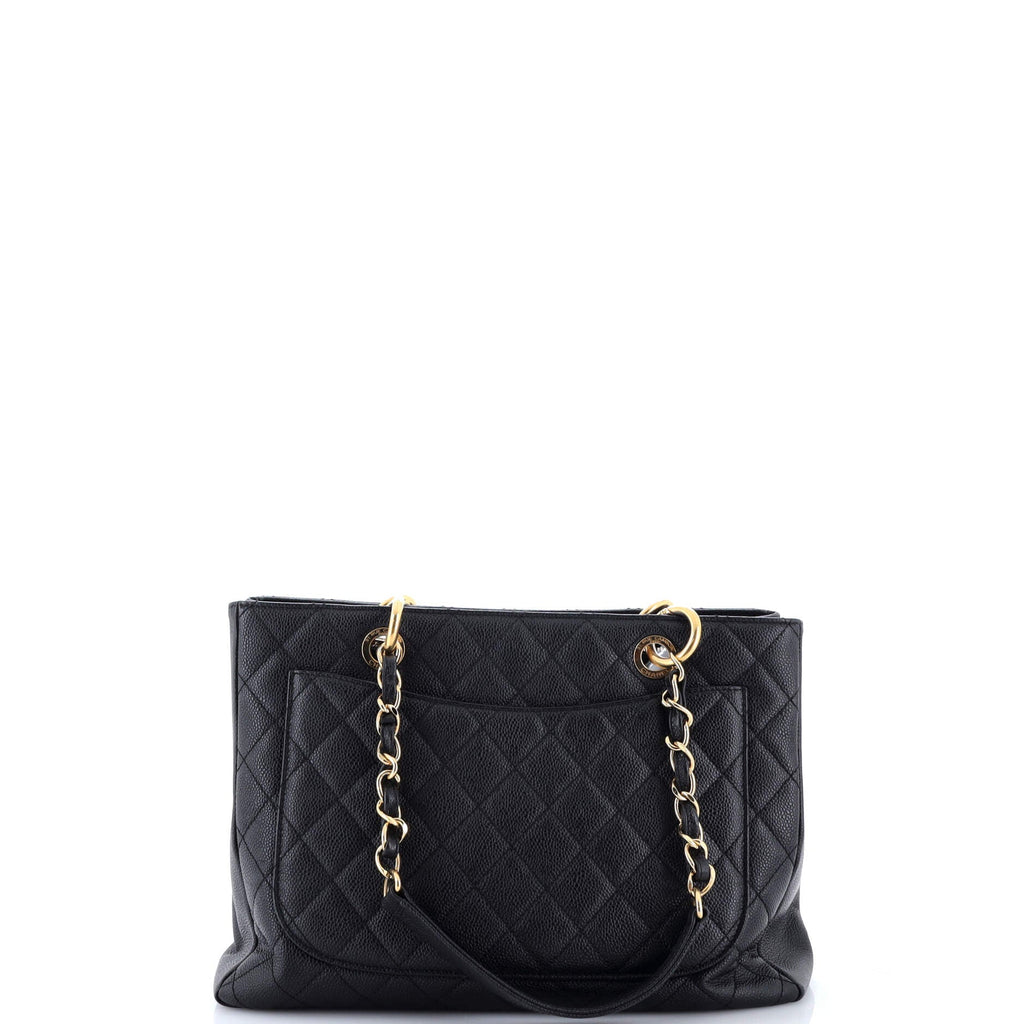 Grand Shopping Tote Quilted Caviar