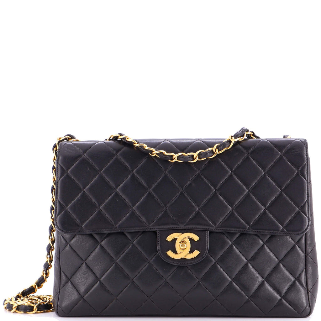 Vintage Classic Single Flap Bag Quilted Lambskin Jumbo
