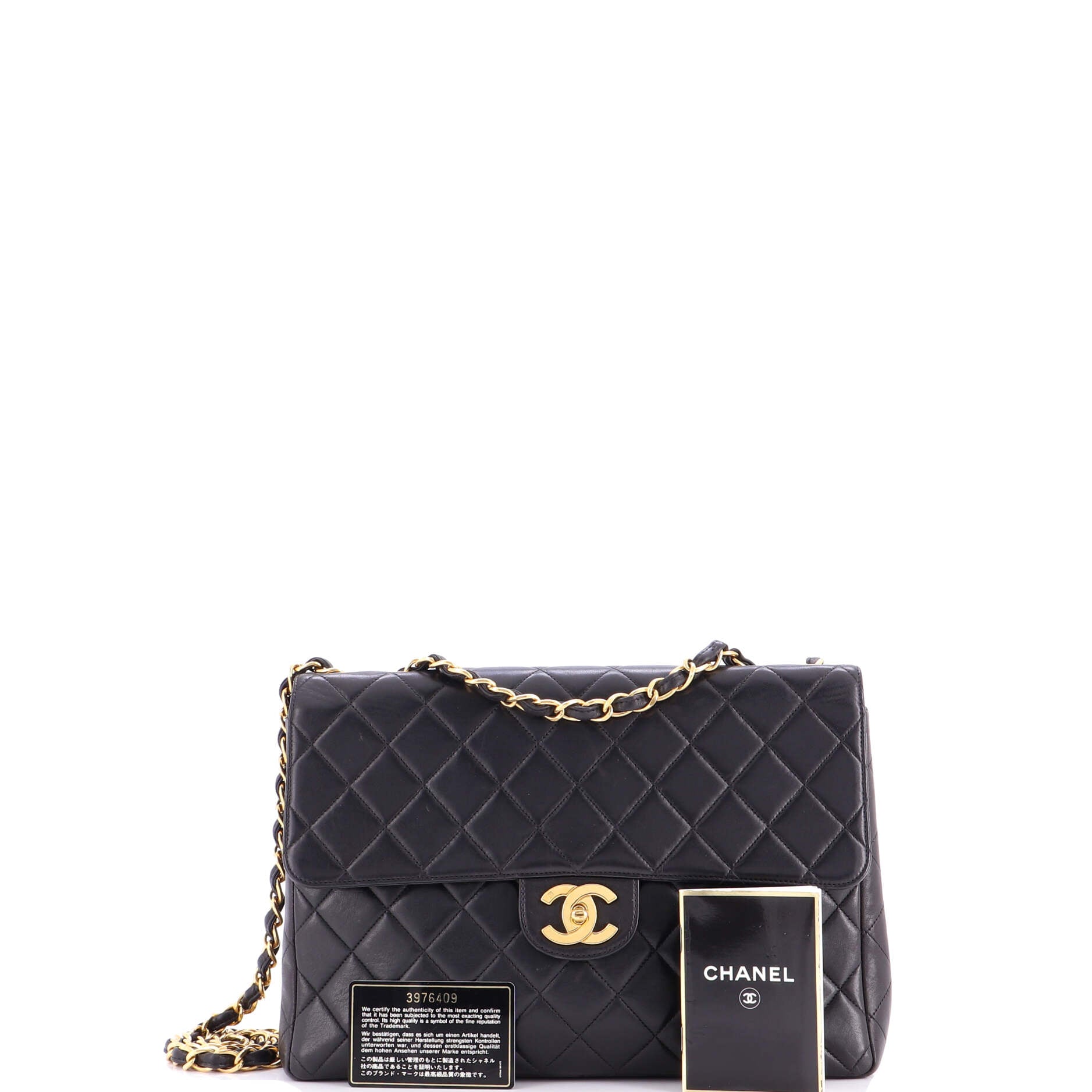 Vintage Classic Single Flap Bag Quilted Lambskin Jumbo