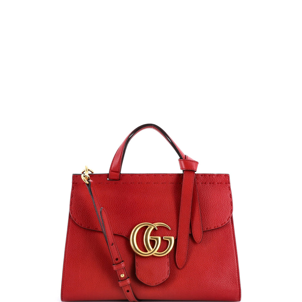 GG Marmont Top Handle Bag Leather Small