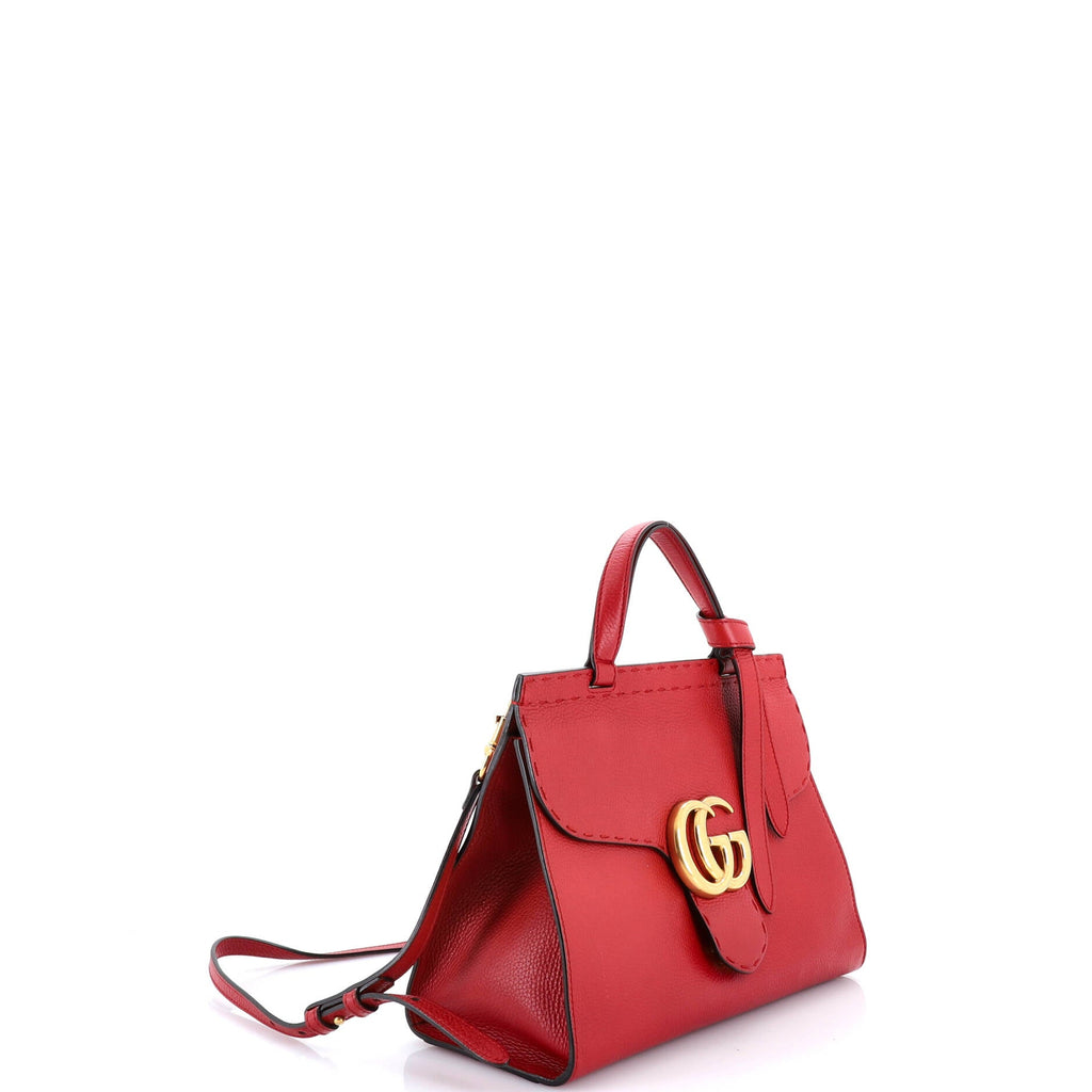 GG Marmont Top Handle Bag Leather Small