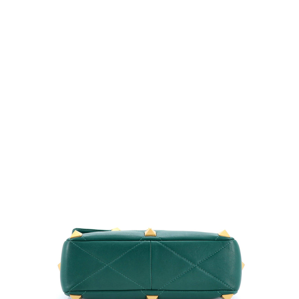 Roman Stud Flap Bag Quilted Leather Large