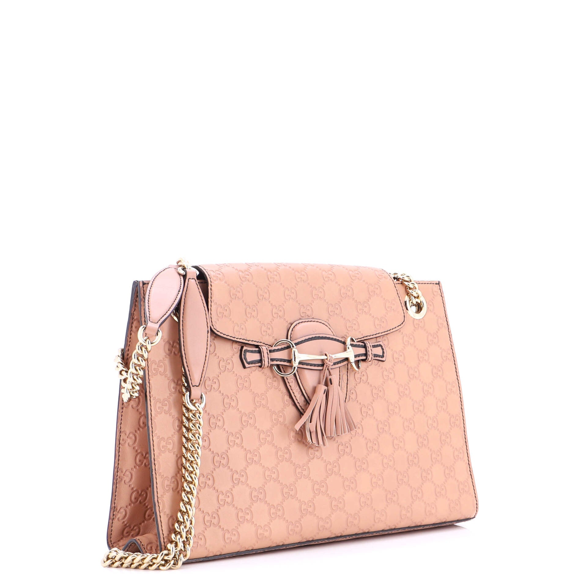 Emily Chain Flap Shoulder Bag Guccissima Leather Large