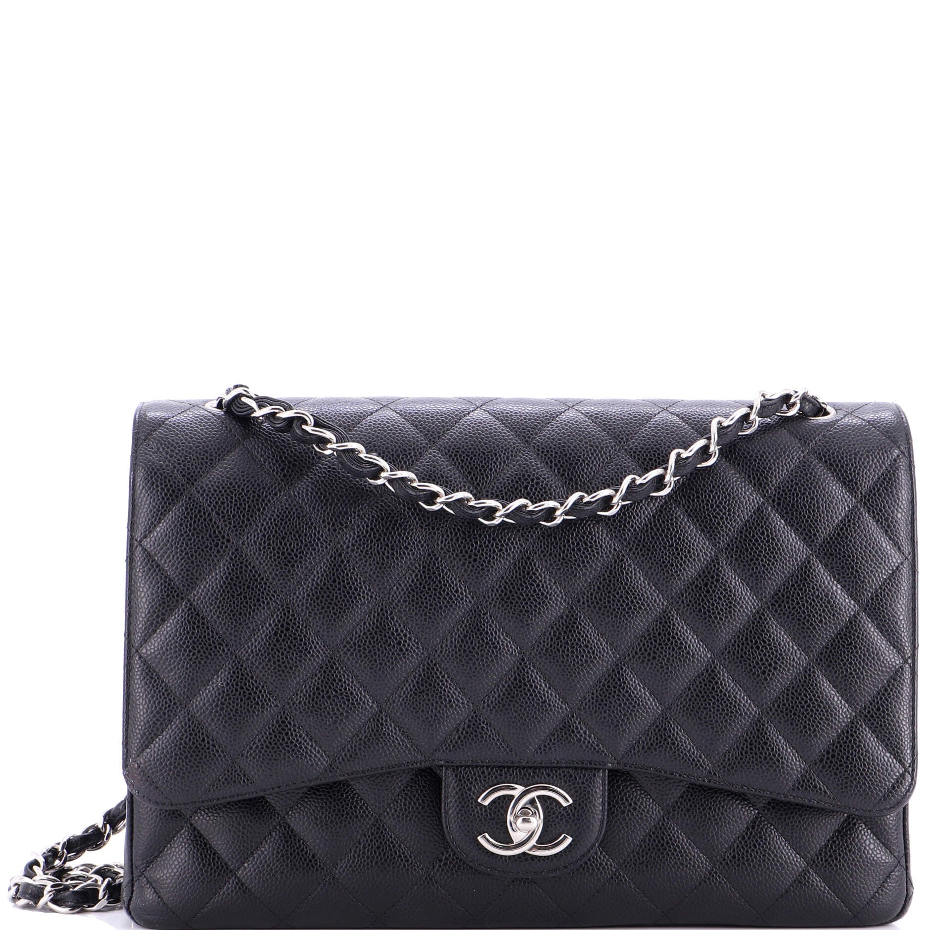 Classic Double Flap Bag Quilted Caviar Maxi