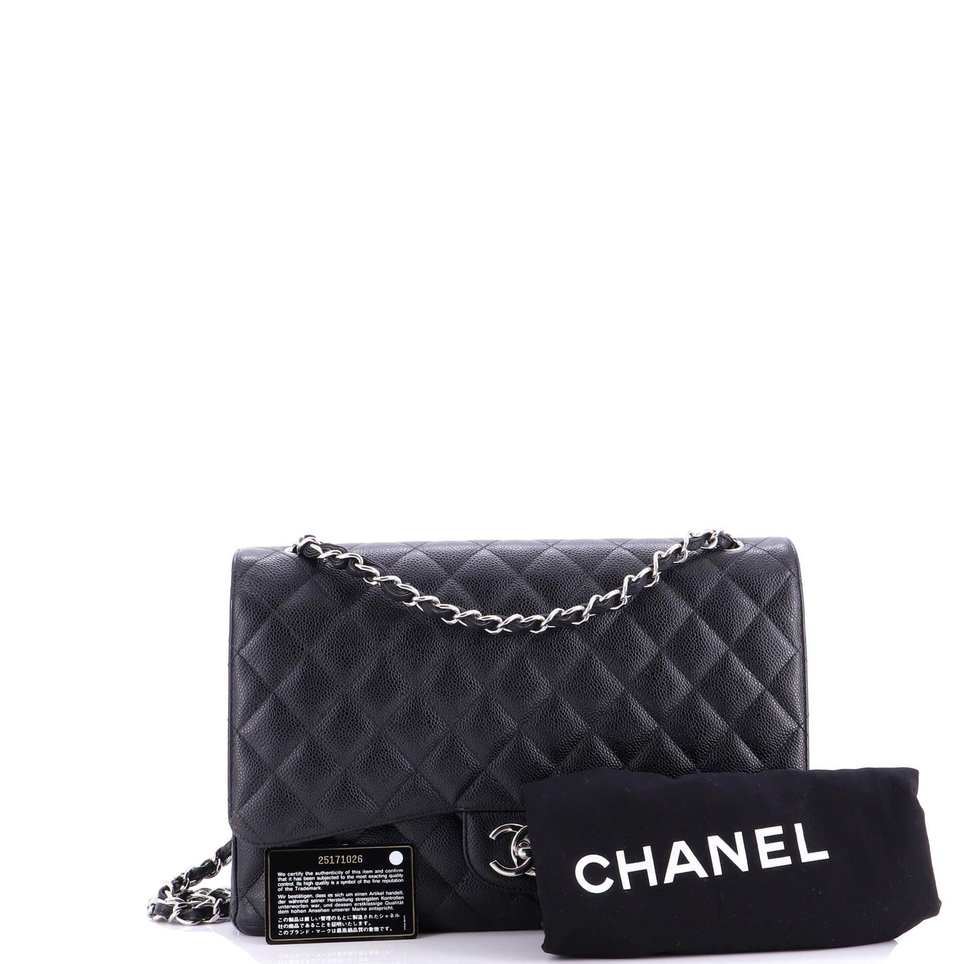 Classic Double Flap Bag Quilted Caviar Maxi