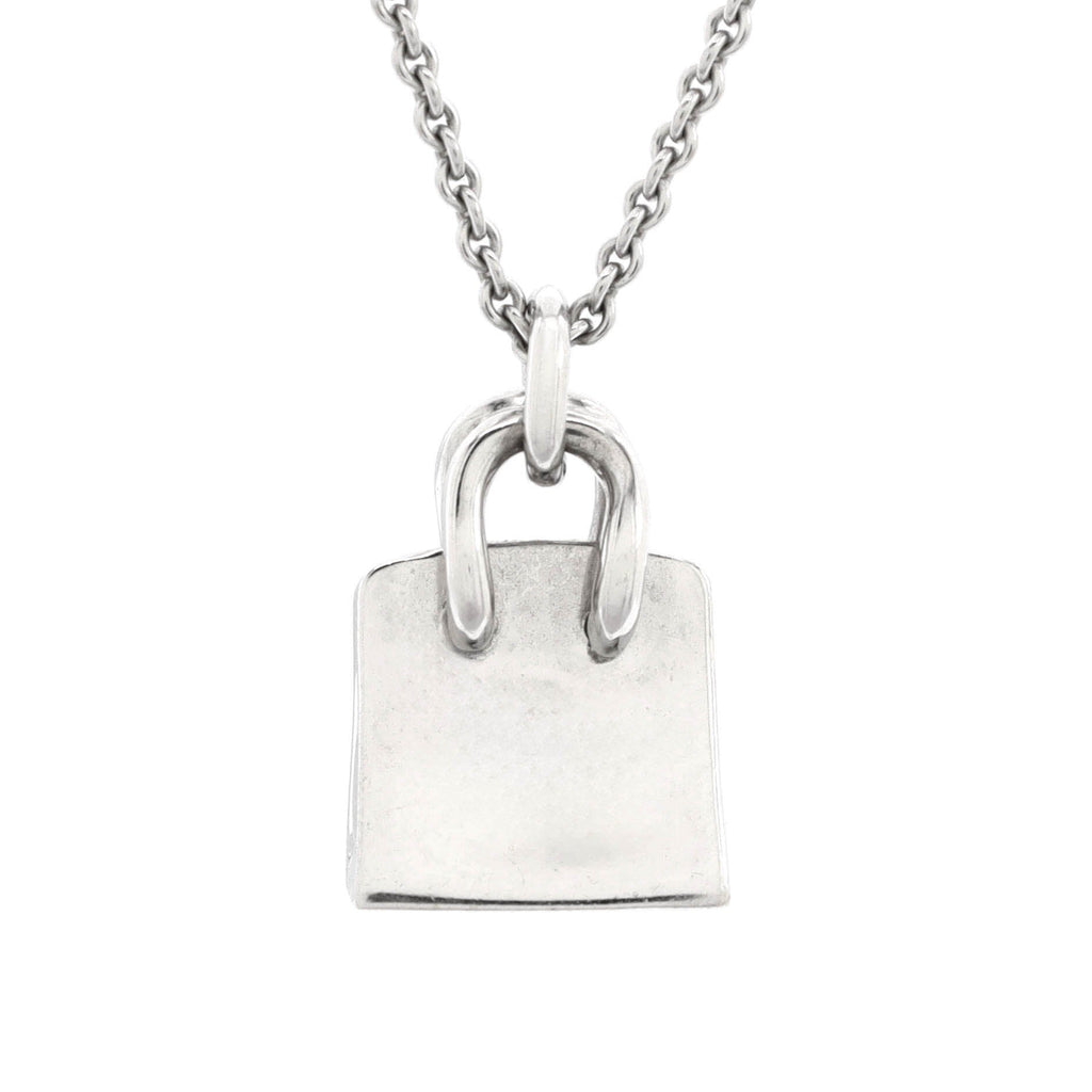 Birkin Amulette Pendant Necklace 18K White Gold and Diamonds