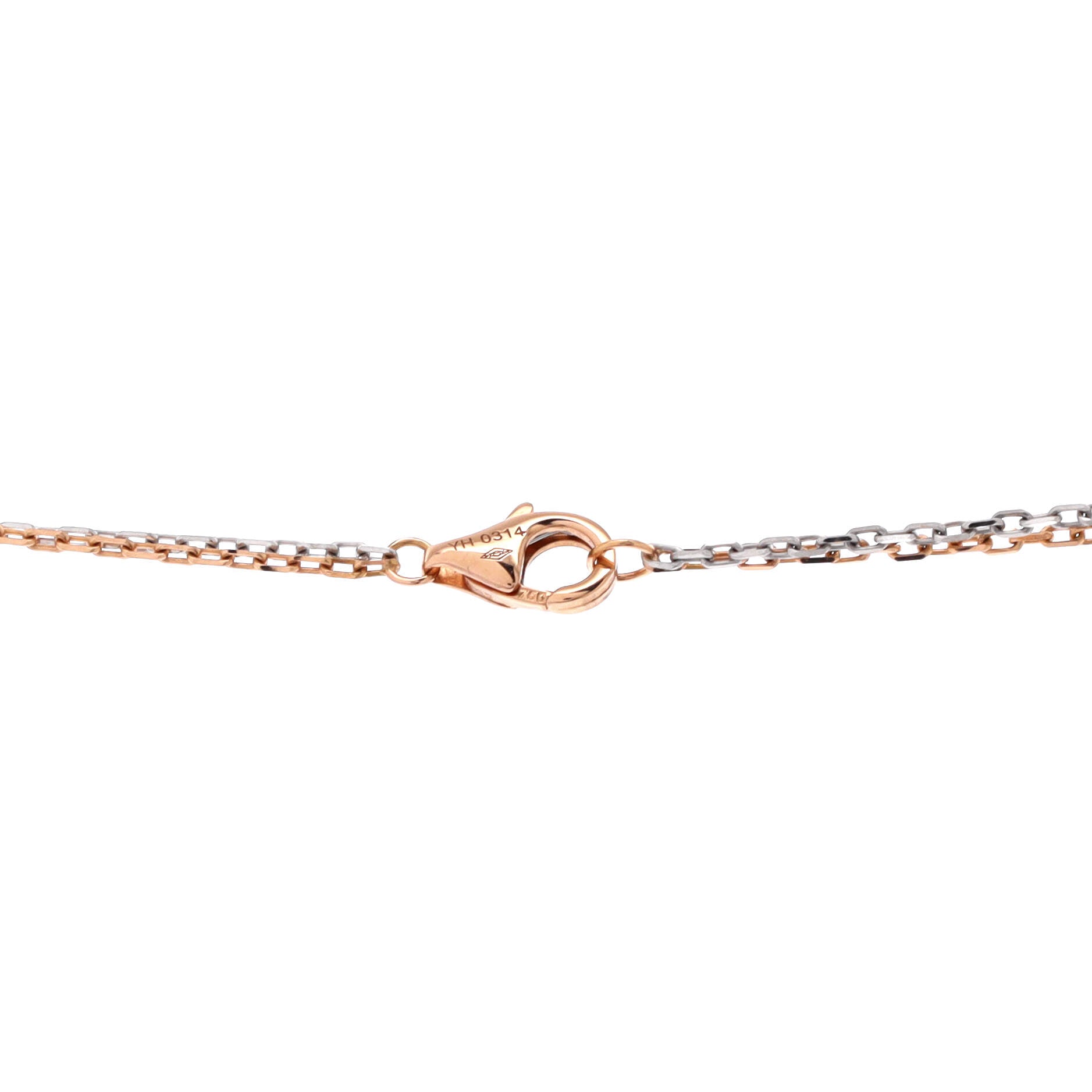 Love 3 Ring Pendant Necklace 18K Rose Gold and 18K White Gold with 6 Diamonds