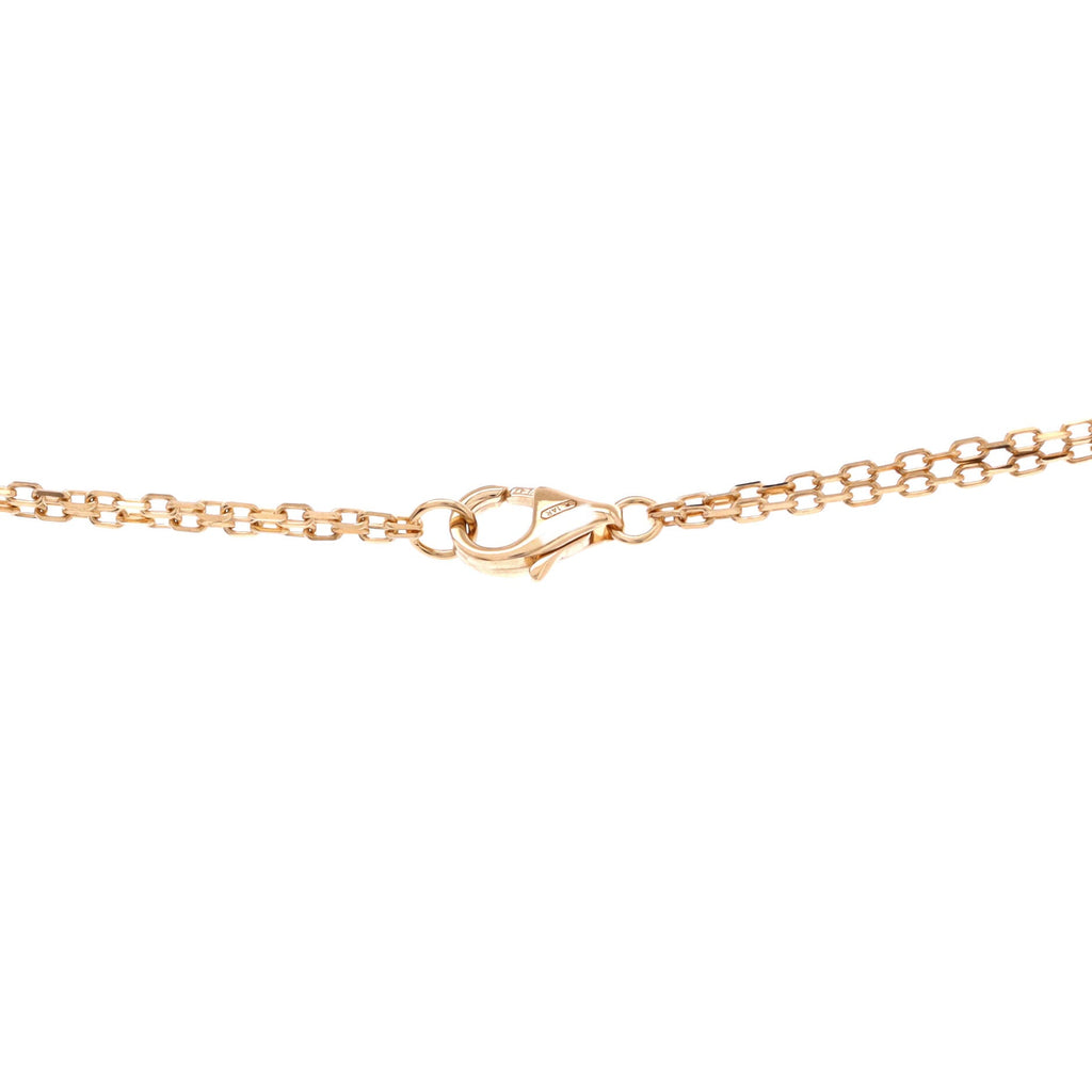 2 Diamonds Love Pendant Necklace 18K Yellow Gold and Diamonds