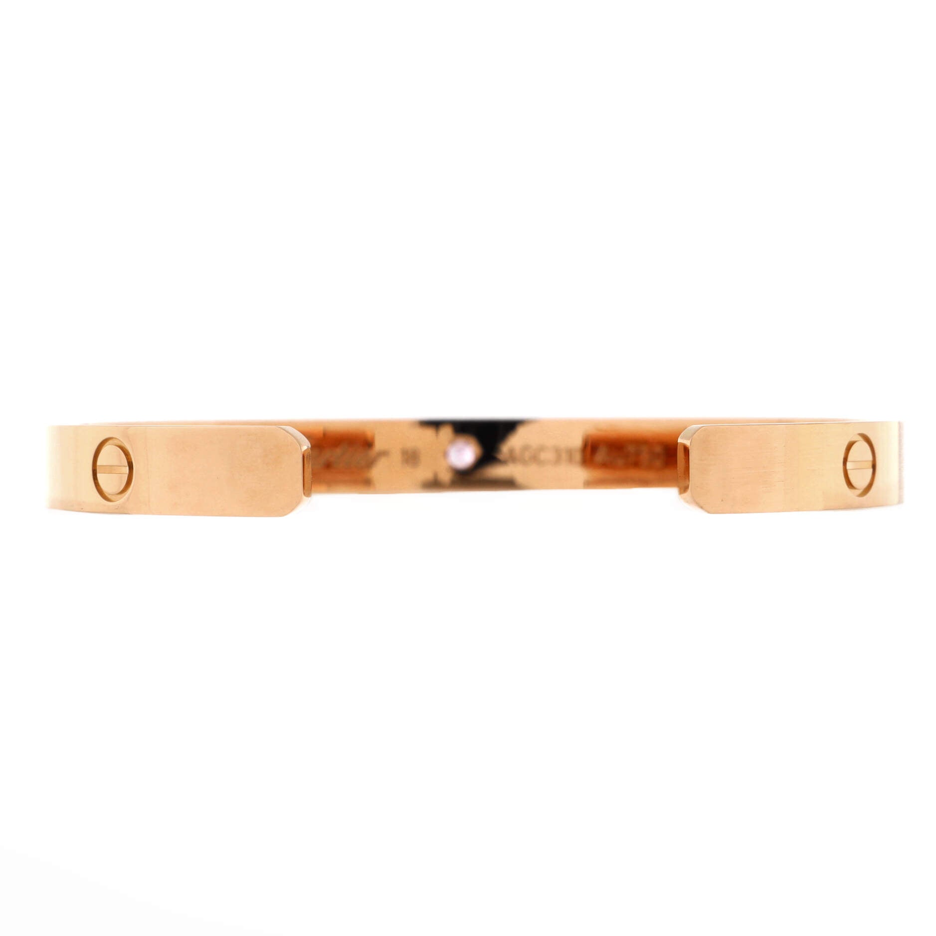 Love Cuff Bracelet 18K Rose Gold with Pink Sapphire