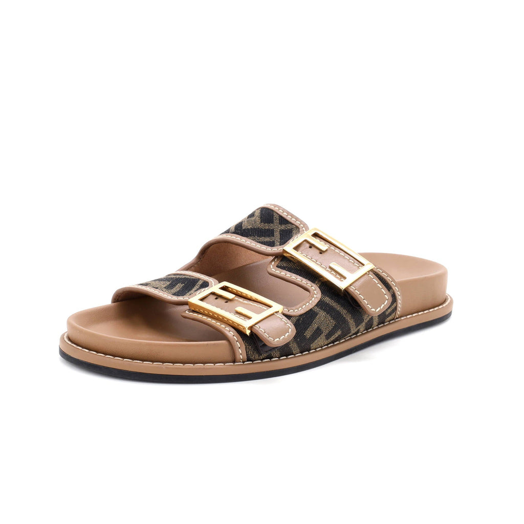 Women's Feel Slide Sandals Zucca Canvas and Leather