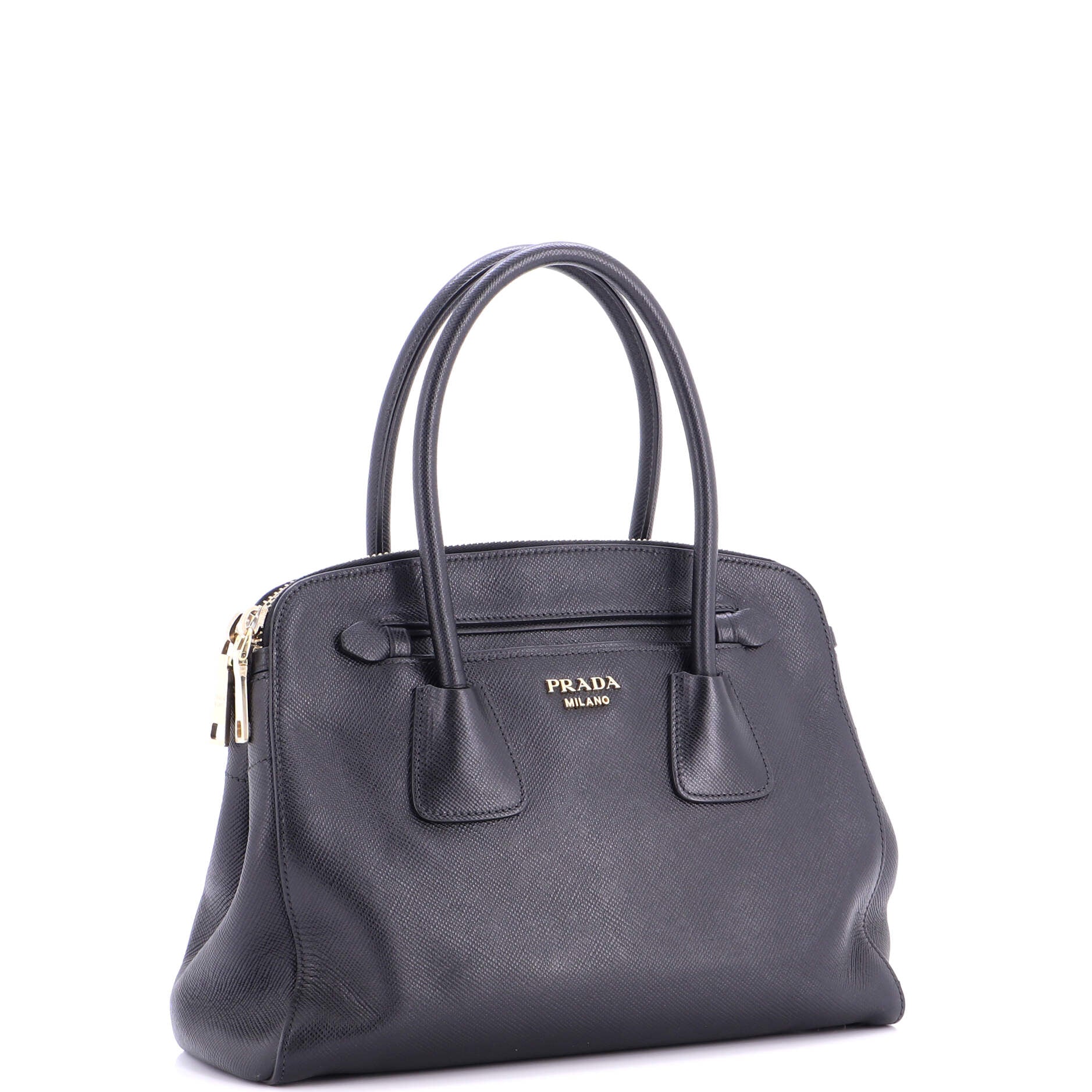 Cuir Frame Double Zip Tote Saffiano Leather Large