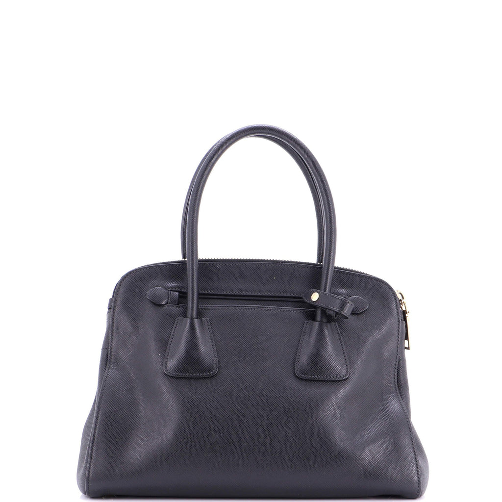 Cuir Frame Double Zip Tote Saffiano Leather Large