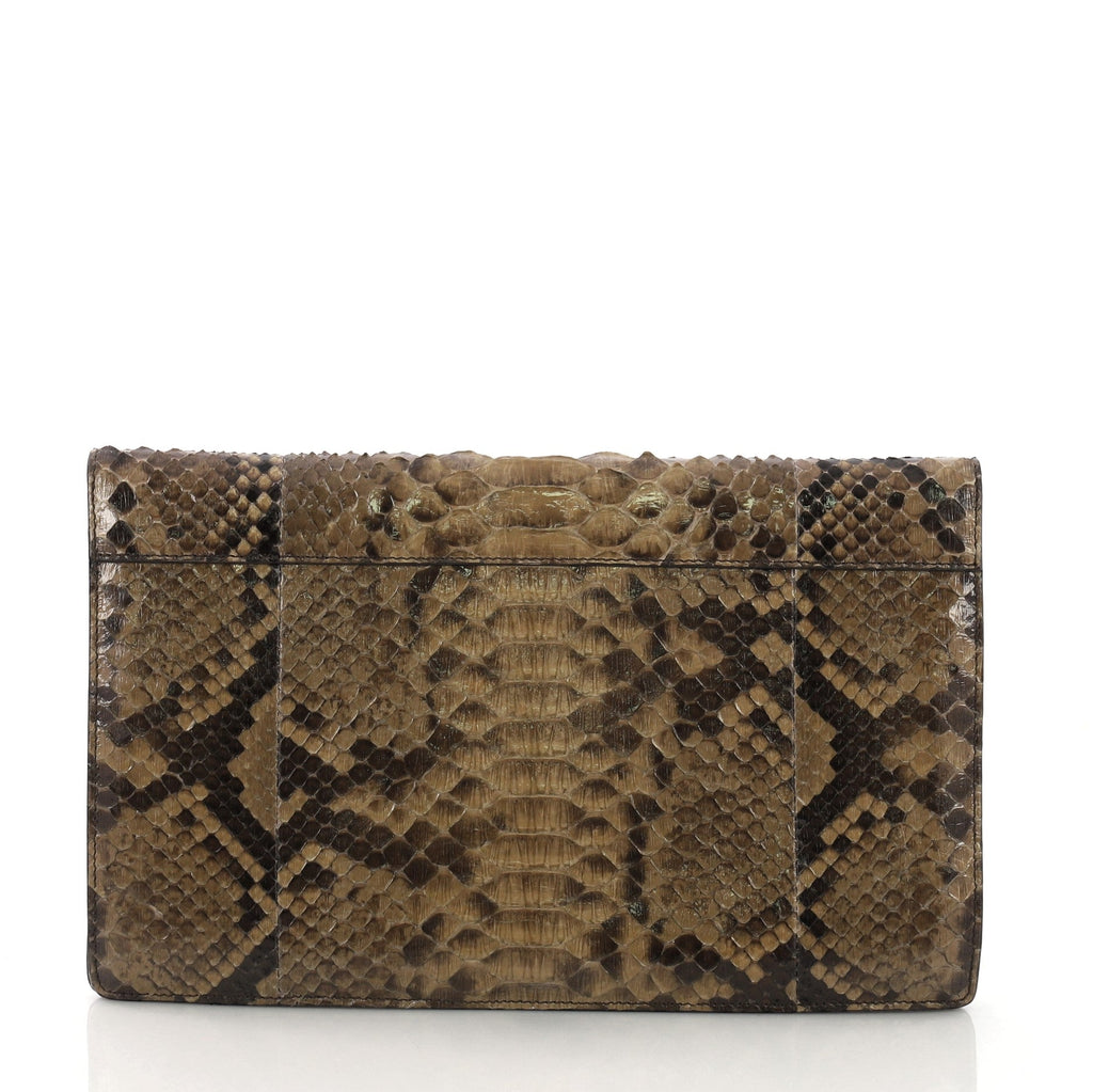 Diamond Clutch Leather with Python and Suede