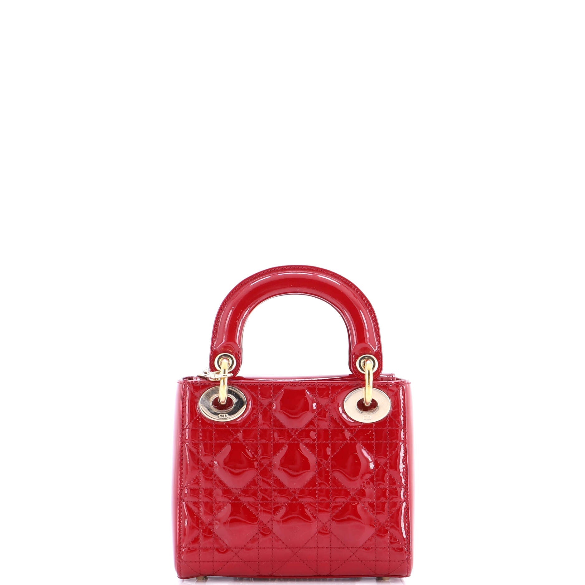 Lady Dior Chain Bag Cannage Quilt Patent Mini