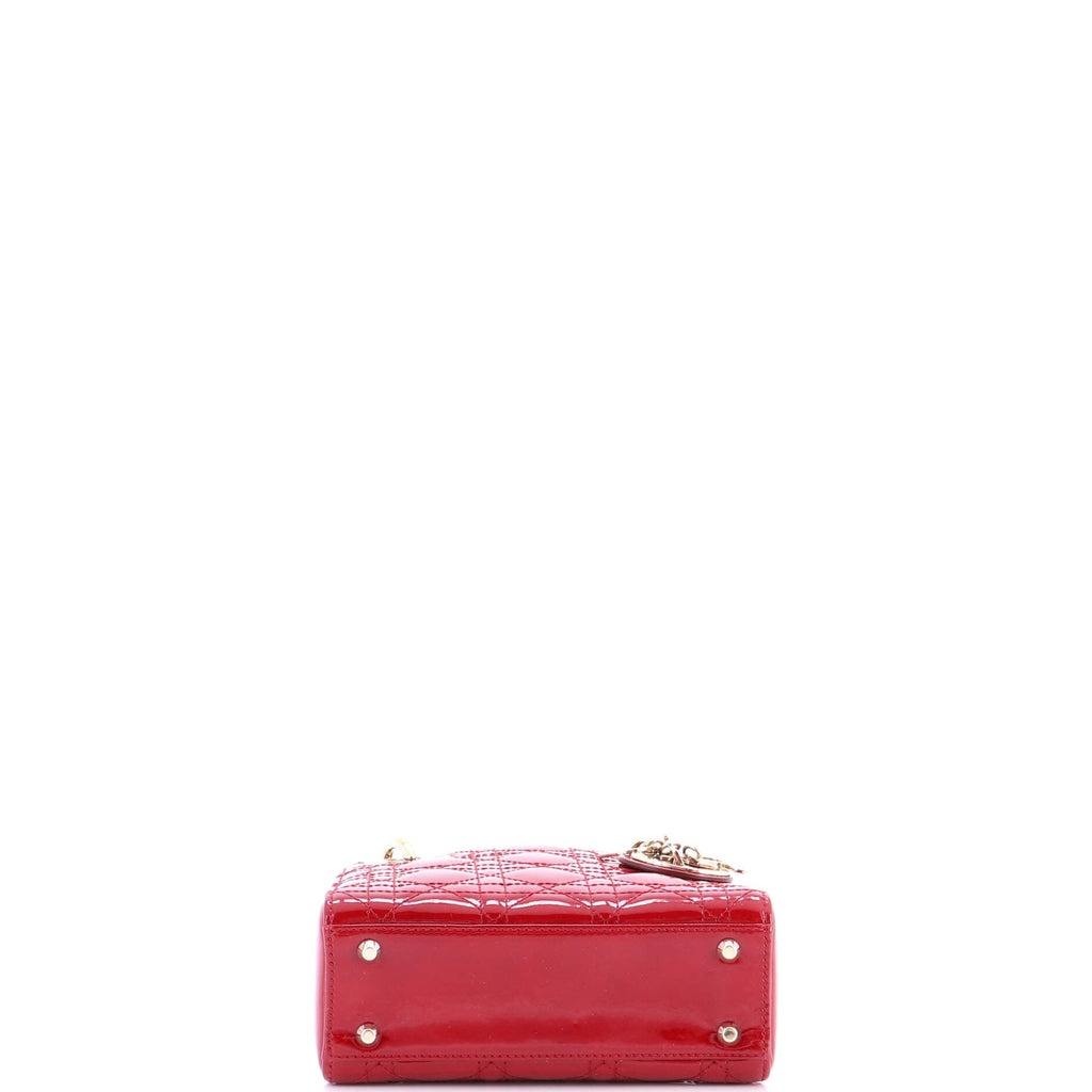 Lady Dior Chain Bag Cannage Quilt Patent Mini