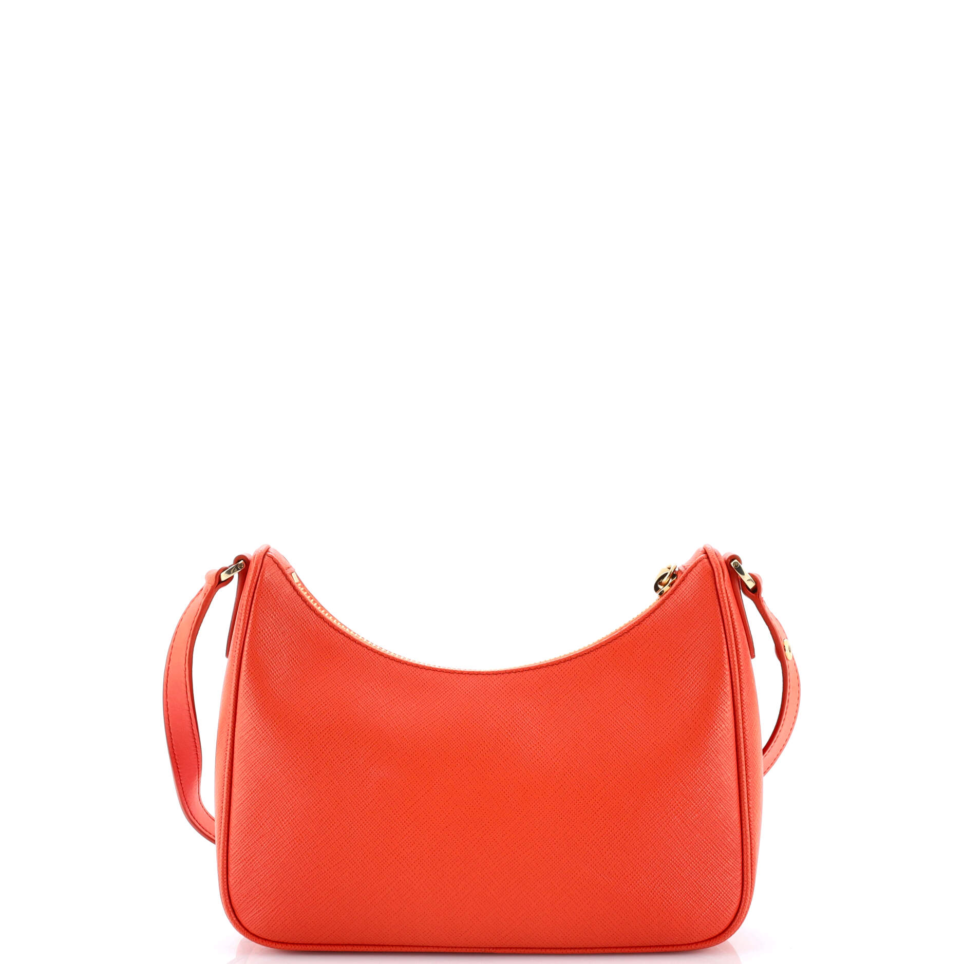 Adjustable Handle Zip Hobo Saffiano Leather Mini