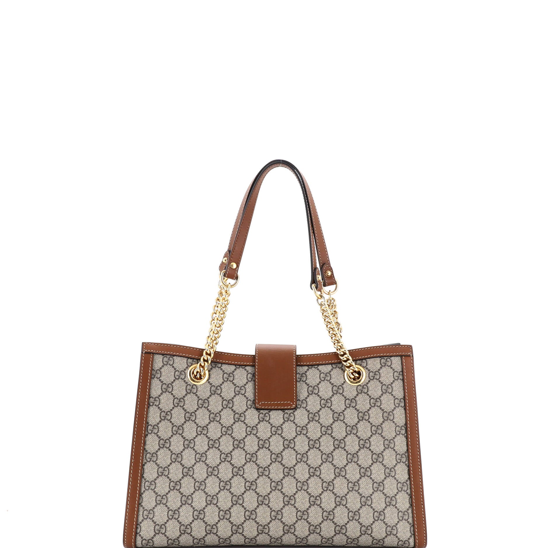Padlock Chain Tote GG Coated Canvas with Leather Medium