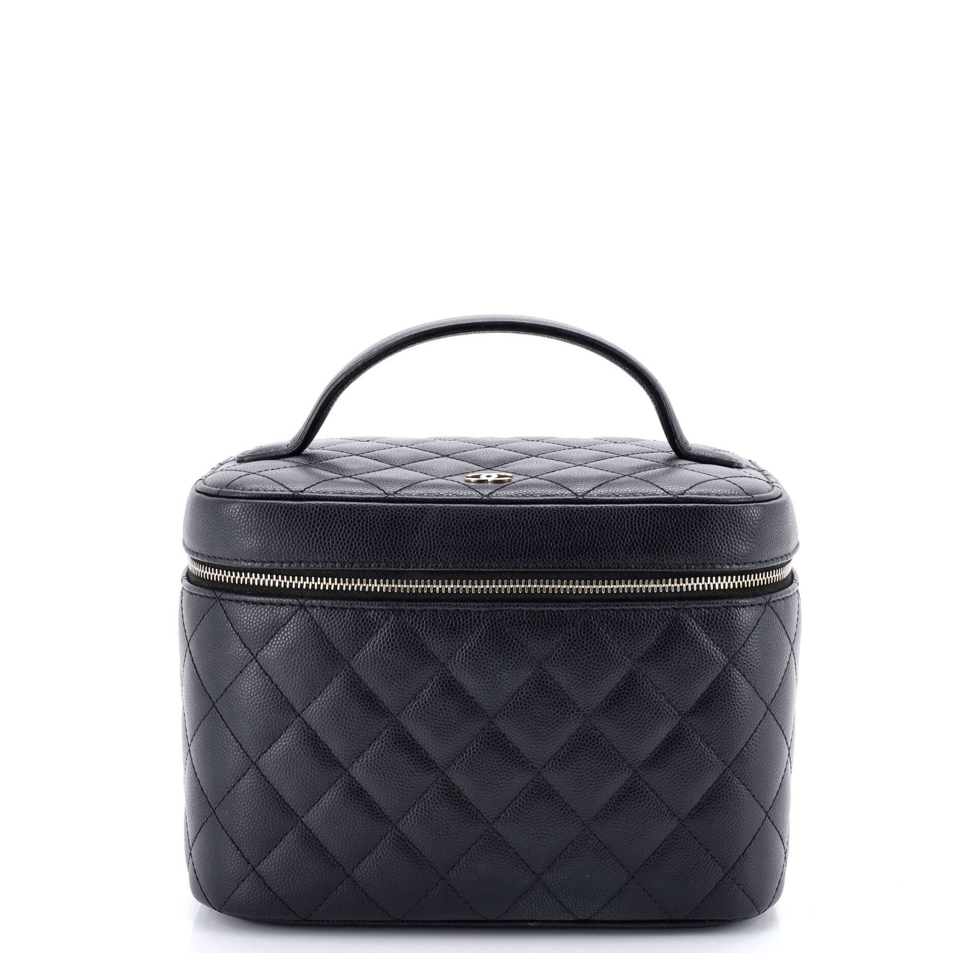 Classic Vanity Case Quilted Caviar Medium