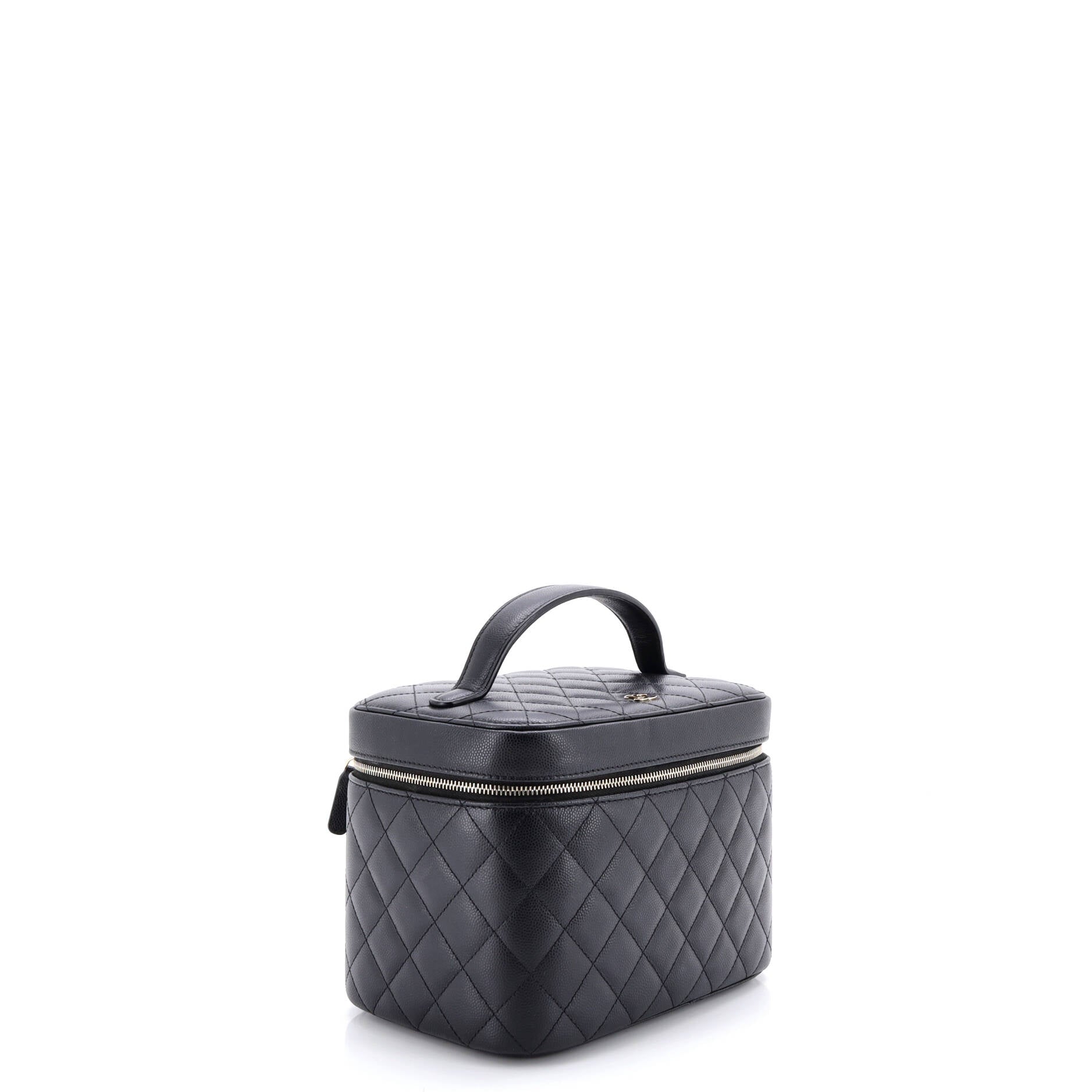 Classic Vanity Case Quilted Caviar Medium