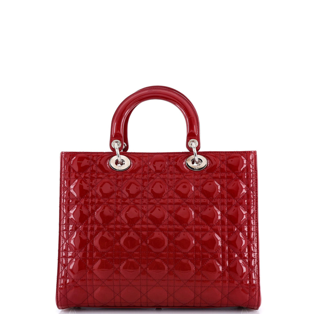 Lady Dior Bag Cannage Quilt Patent Large