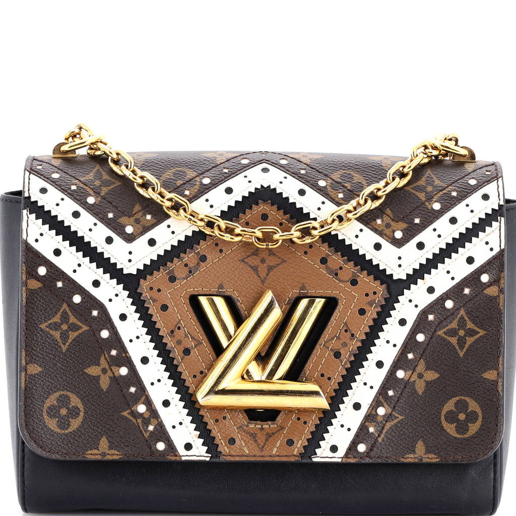 Twist Handbag Limited Edition Brogue Reverse Monogram Canvas and Leather MM