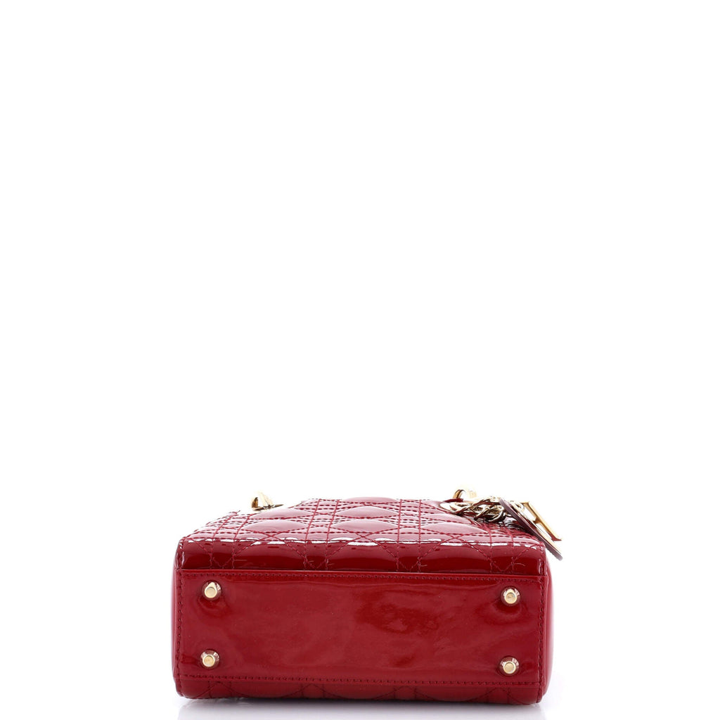Lady Dior Chain Bag Cannage Quilt Patent Mini