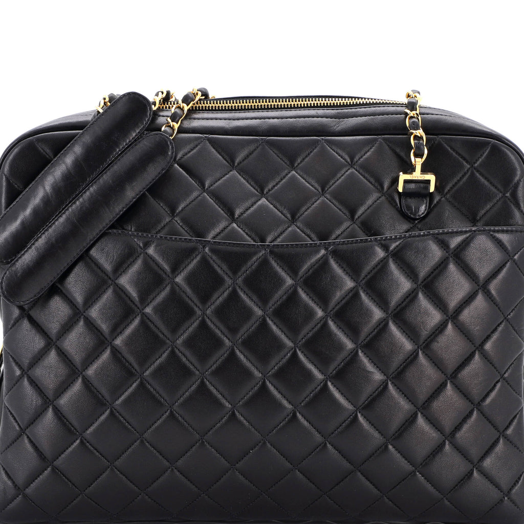 Vintage Front Pocket Camera Bag Quilted Lambskin Large
