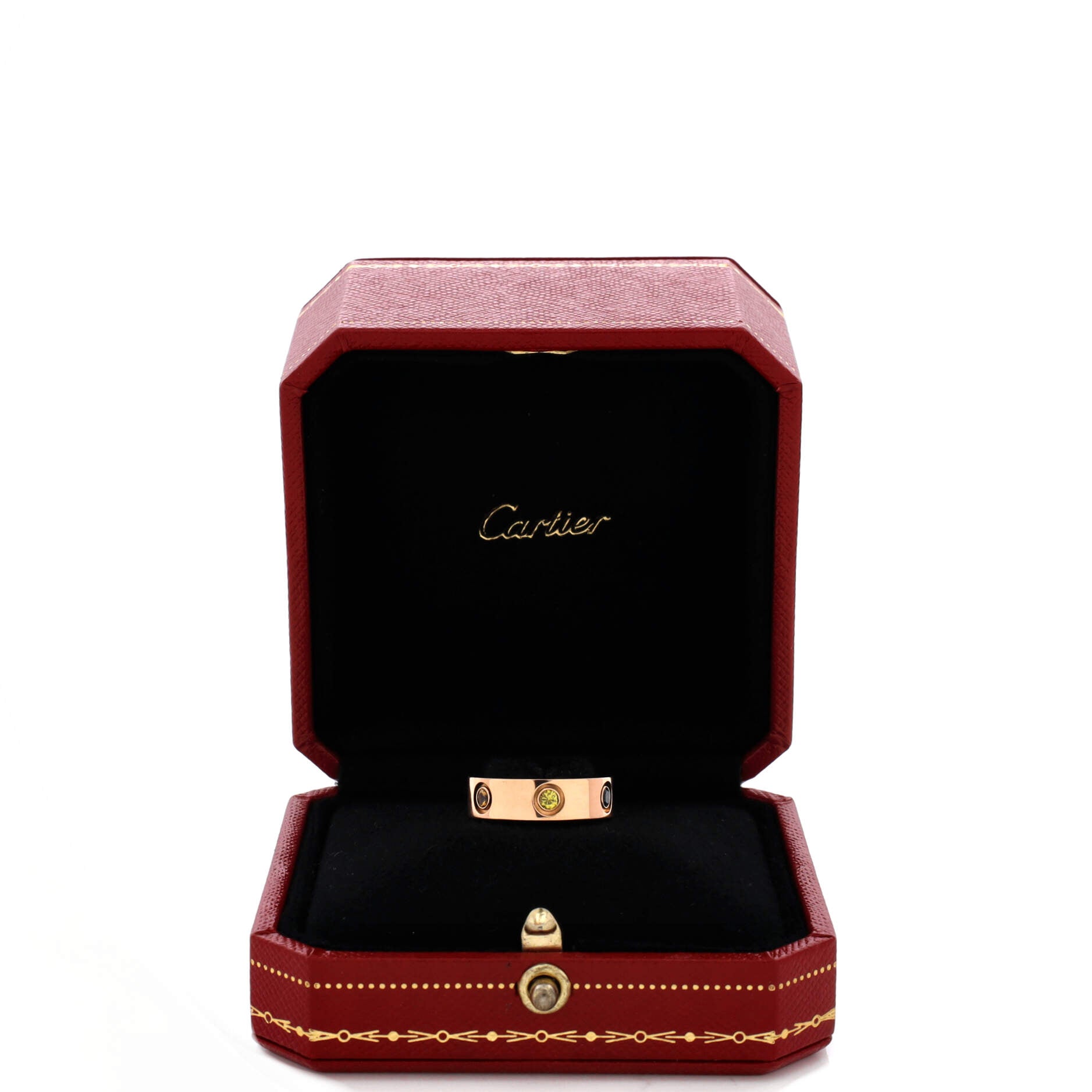 Love 6 Stone Band Ring 18K Rose Gold with Sapphires, Garnets and Amethyst