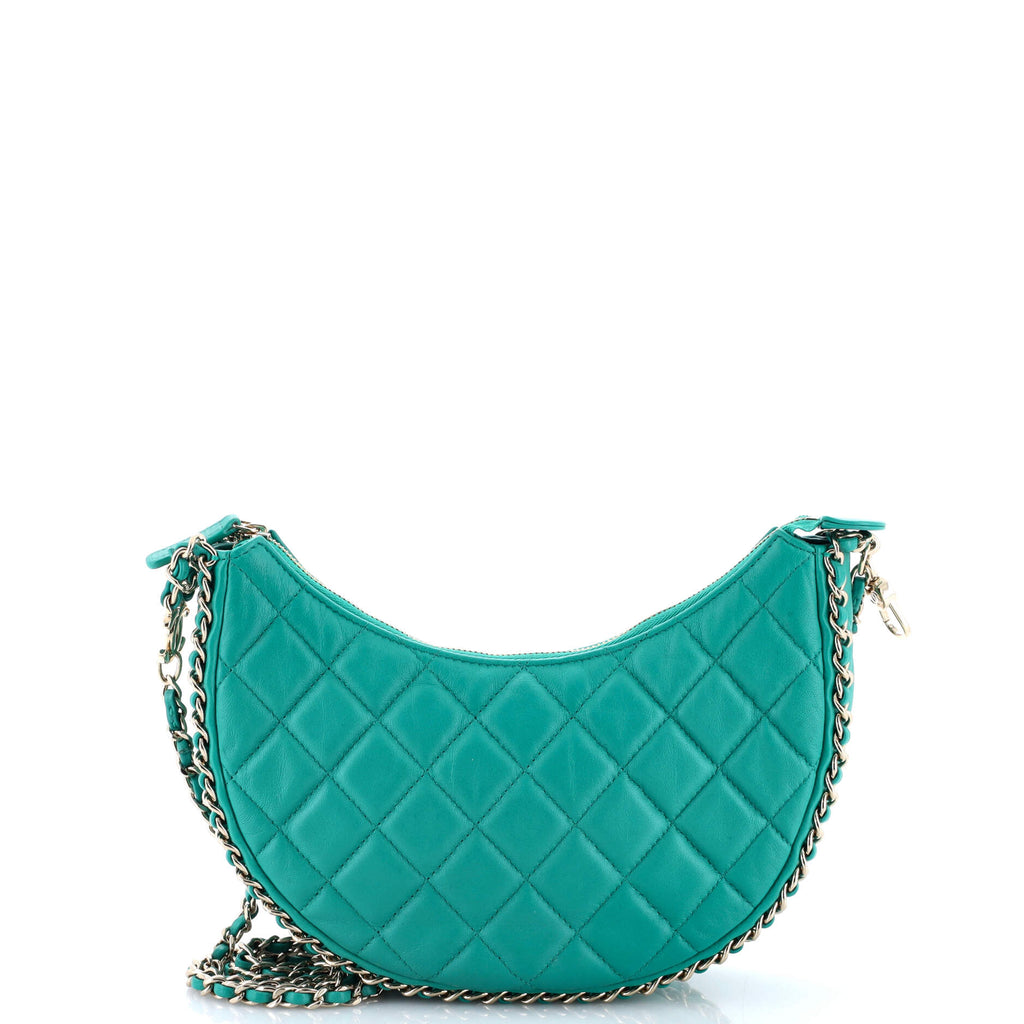 Chain Around Hook Hobo Quilted Lambskin Small