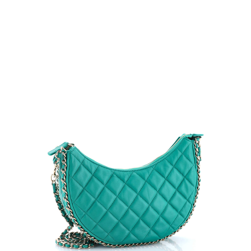 Chain Around Hook Hobo Quilted Lambskin Small