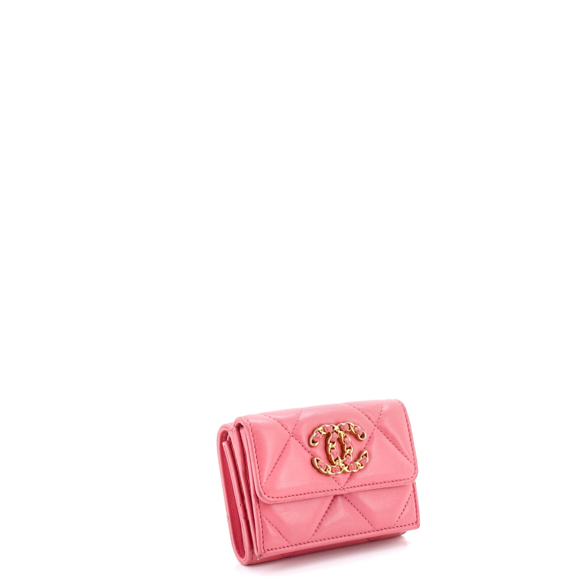 19 Trifold Flap Wallet Quilted Lambskin Small