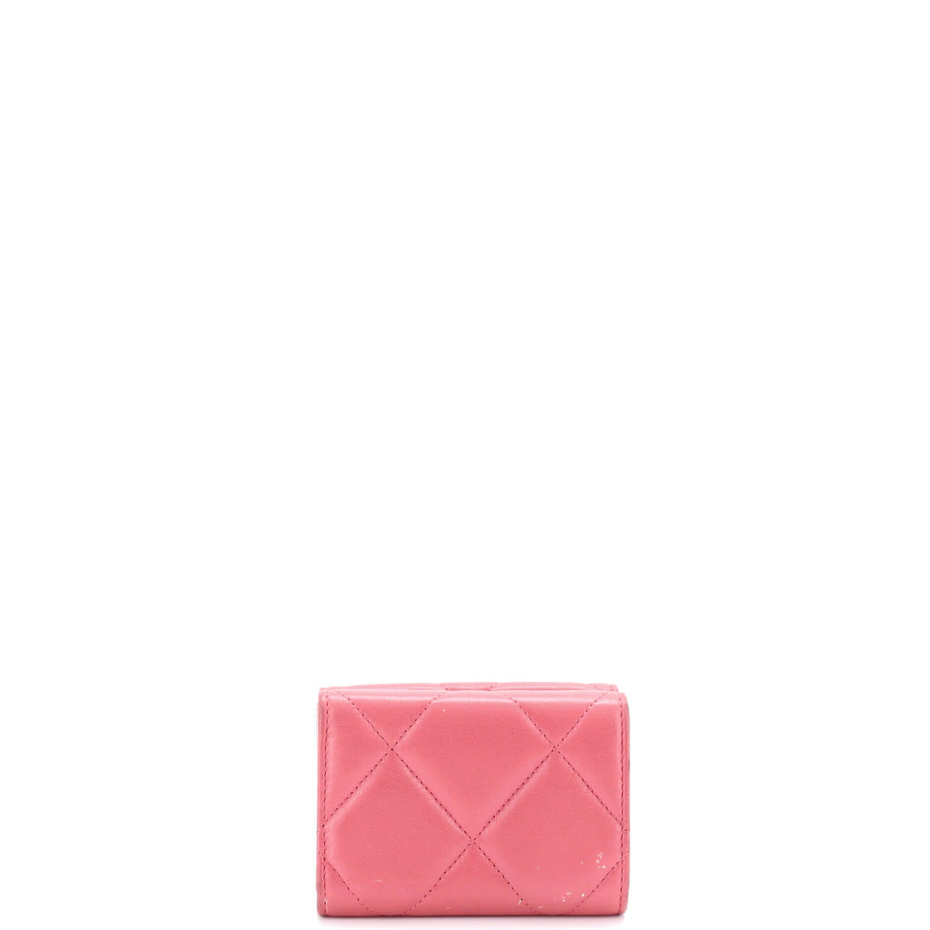 19 Trifold Flap Wallet Quilted Lambskin Small