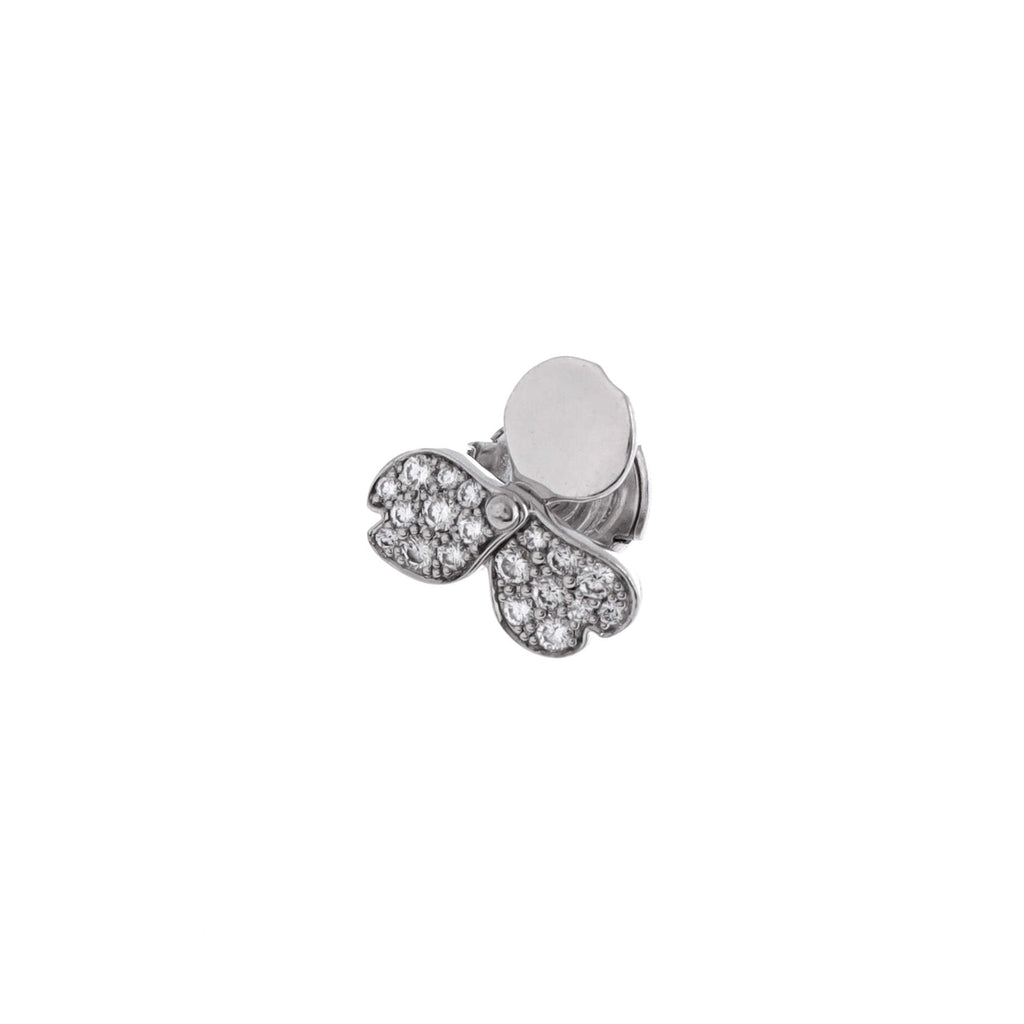 Paper Flowers Stud Earrings Platinum and Diamonds
