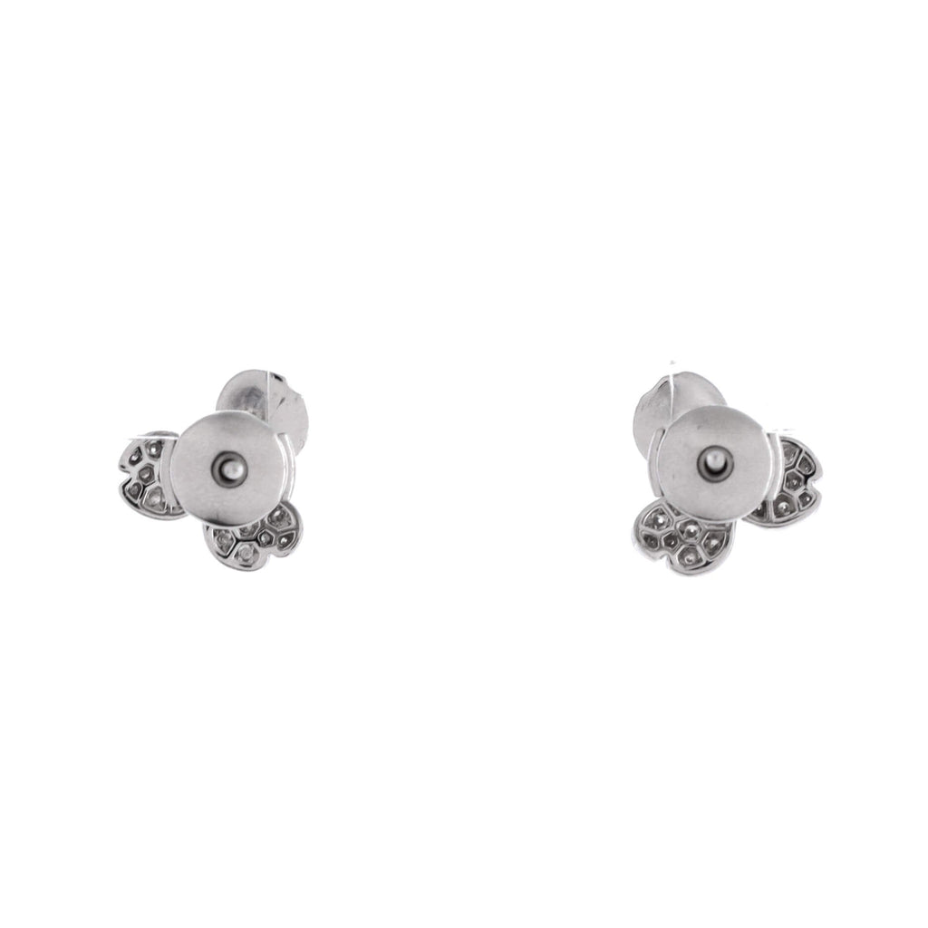 Paper Flowers Stud Earrings Platinum and Diamonds