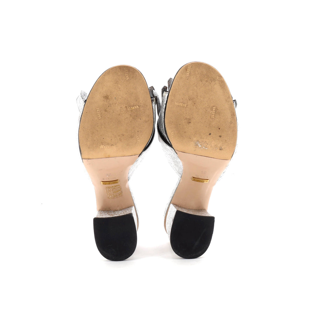 Women's GG Marmont Fringed Heeled Sandals Leather