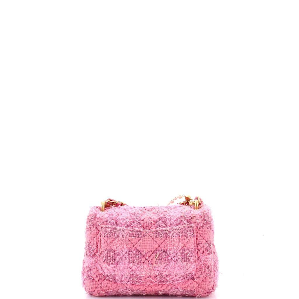 Pearl Twist Square Flap Bag Quilted Tweed Mini