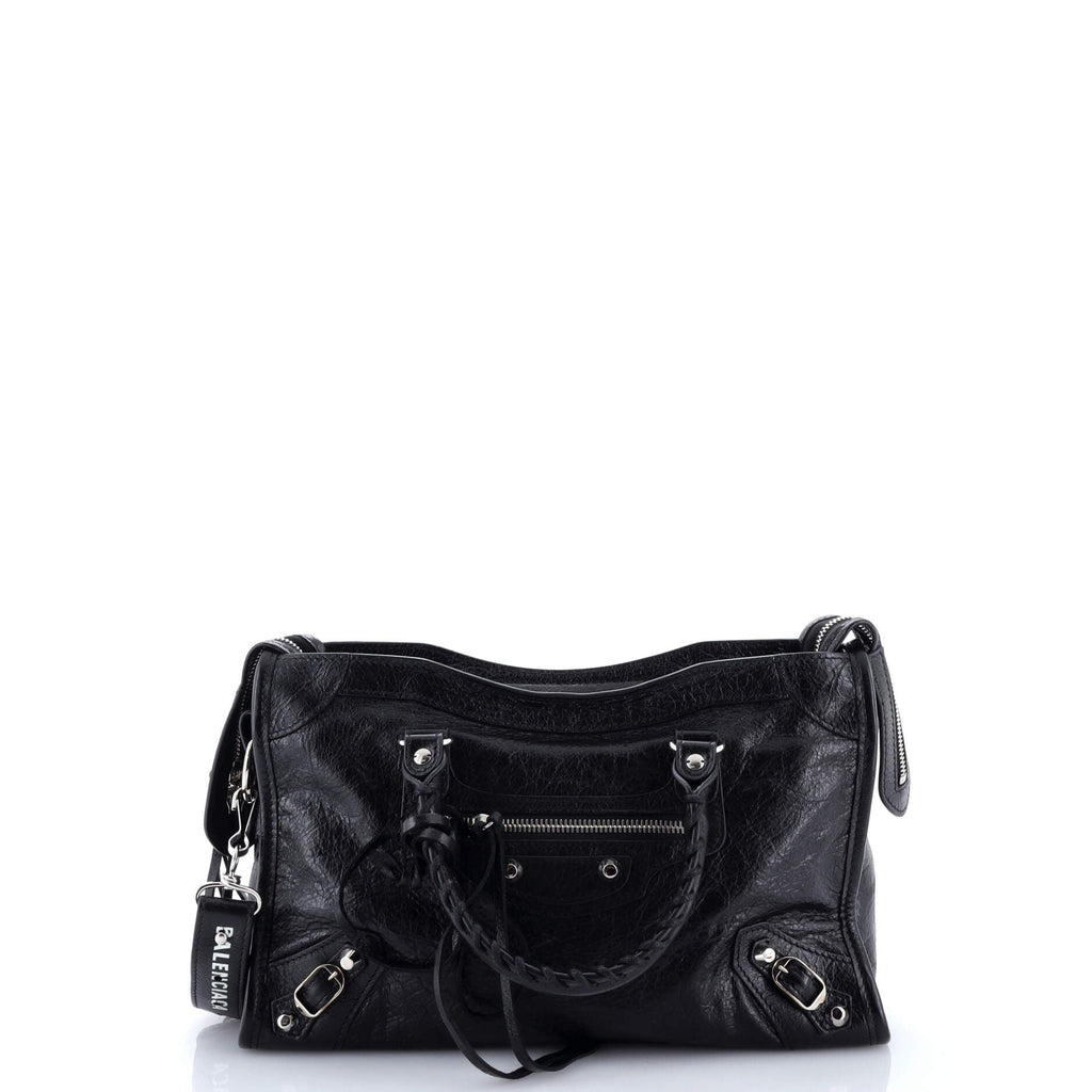 Logo Strap City Classic Studs Bag Leather Small