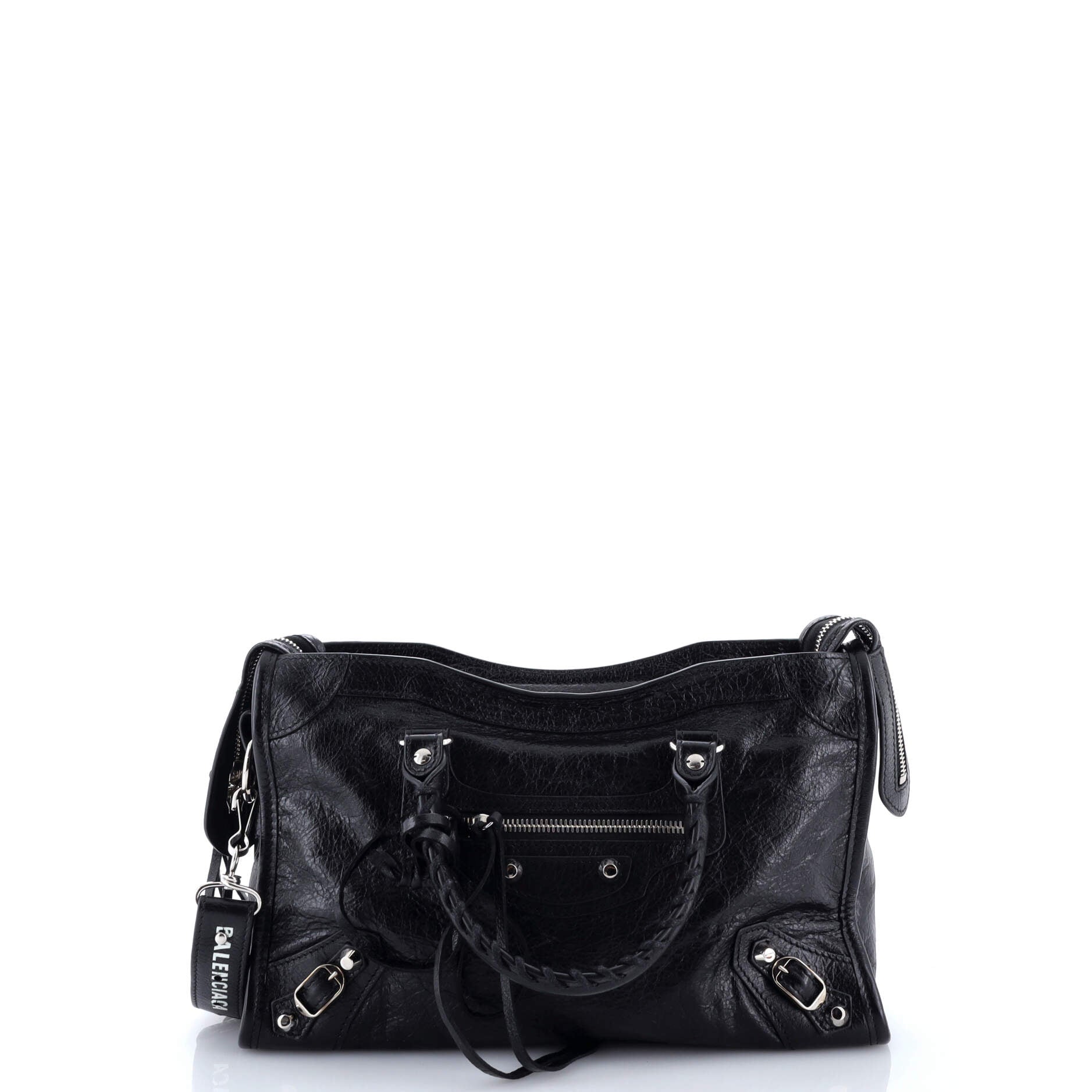 Logo Strap City Classic Studs Bag Leather Small