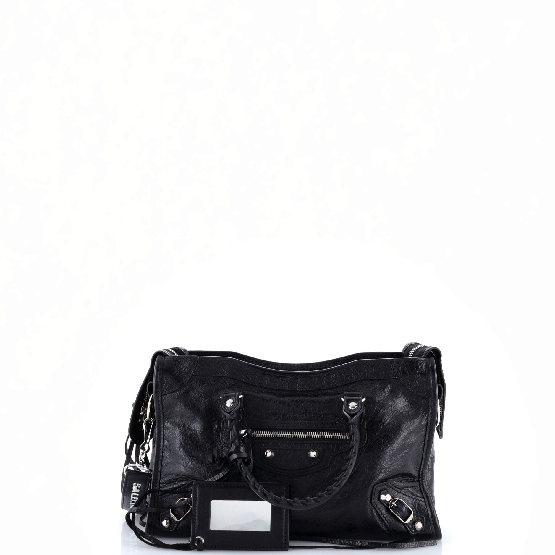 Logo Strap City Classic Studs Bag Leather Small